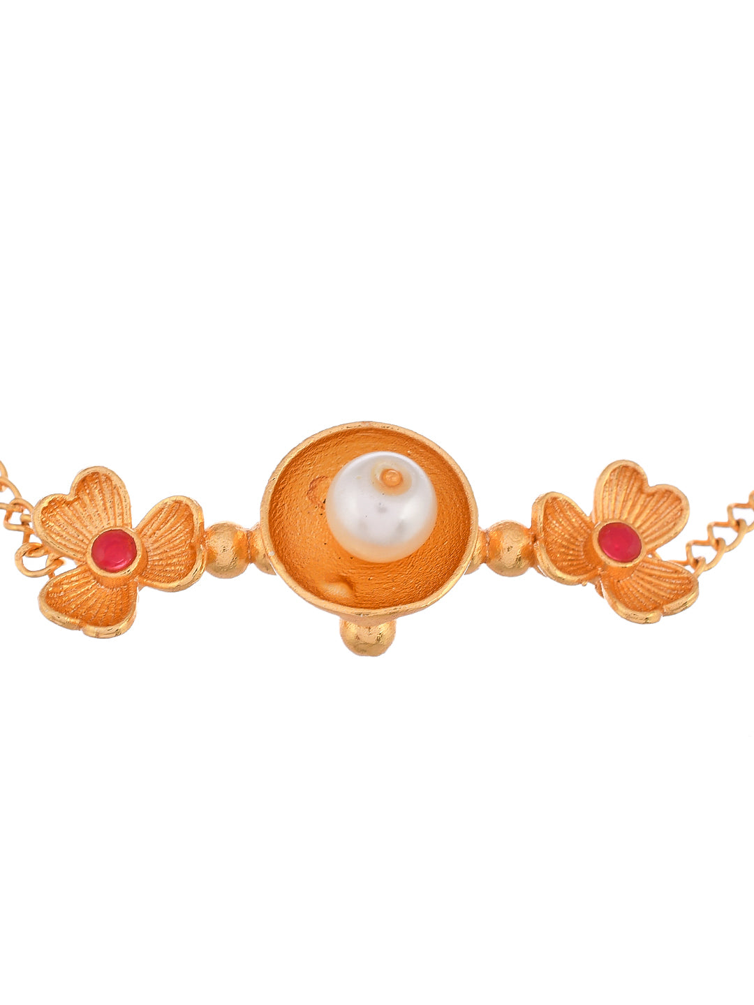 Gold Plated Pearl Flower Bracelet
