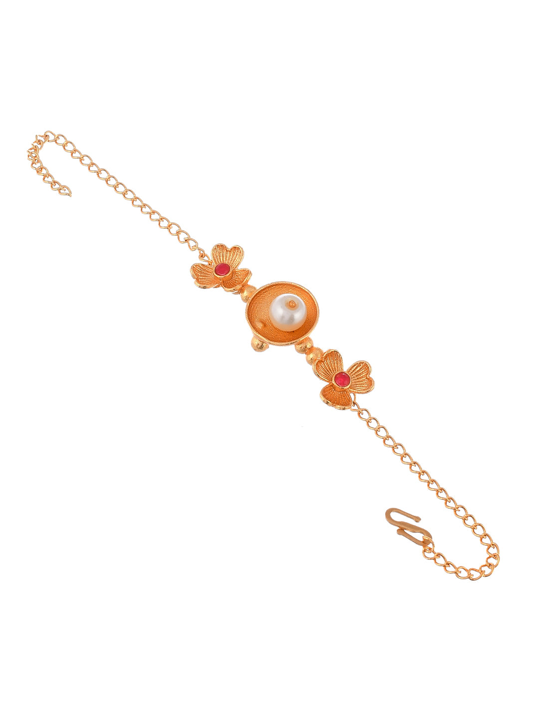 Gold Plated Pearl Flower Bracelet