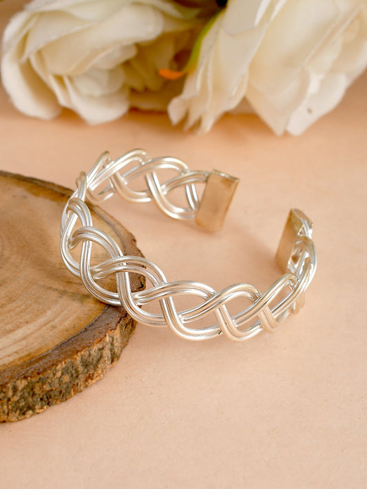Spiral Infinity Silver Plated Bracelet