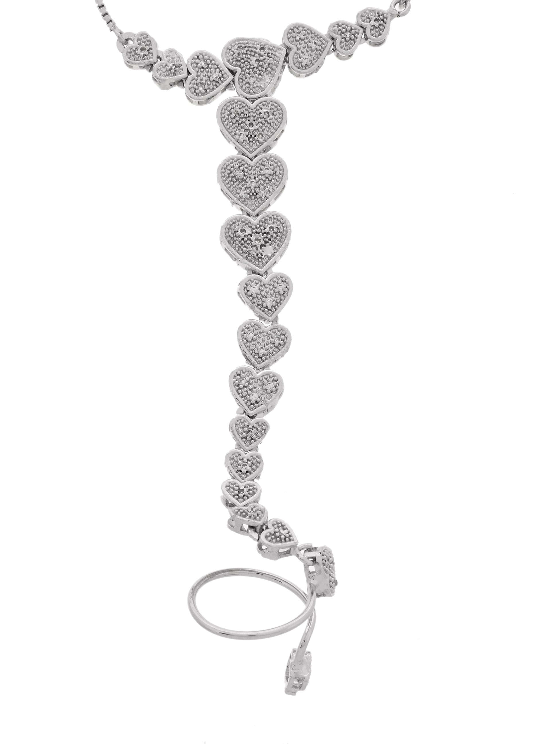 Heart Design Haathphool Bracelet for Women | Adjustable Hand Harness Bracelet