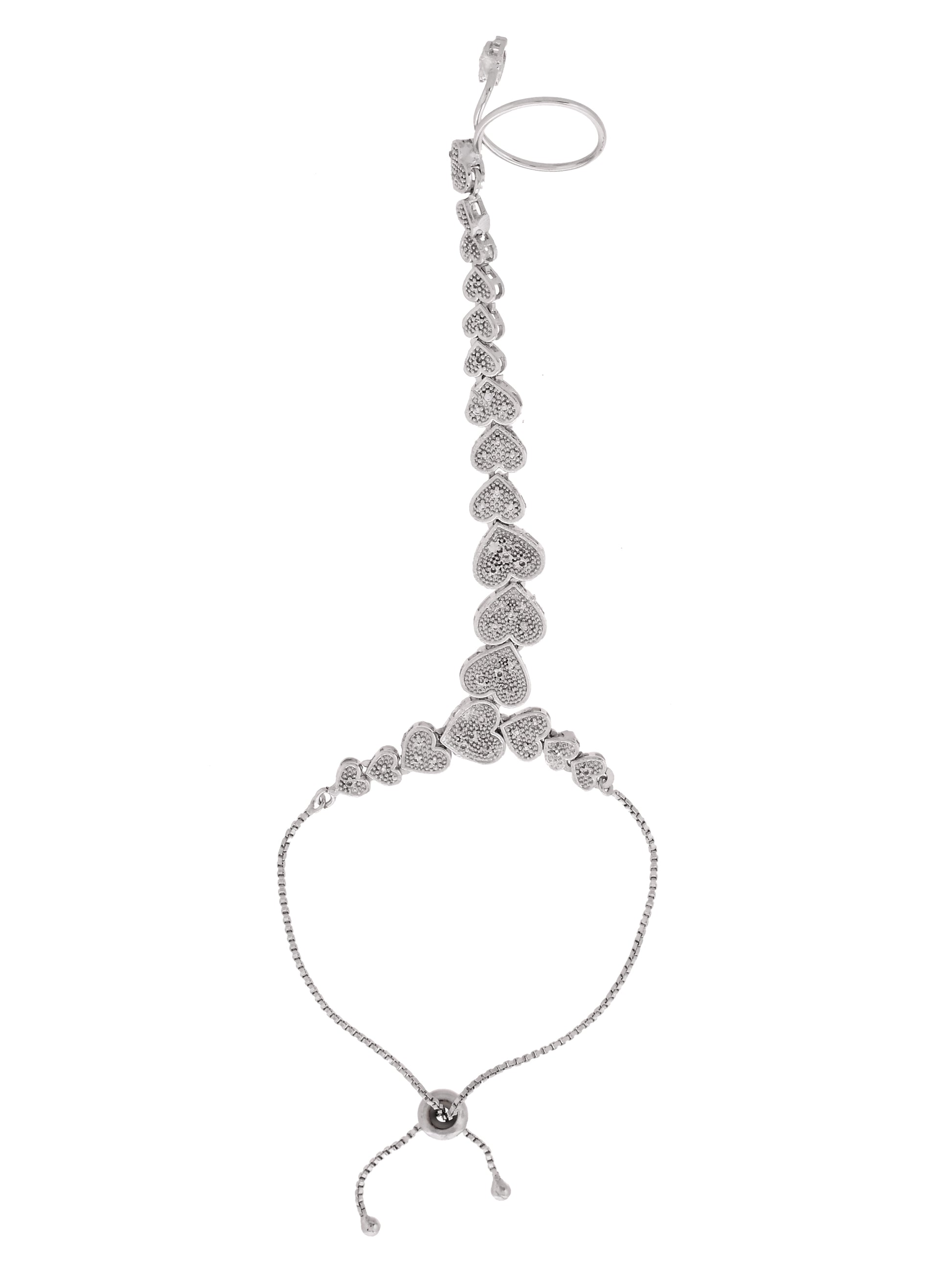 Heart Design Haathphool Bracelet for Women | Adjustable Hand Harness Bracelet