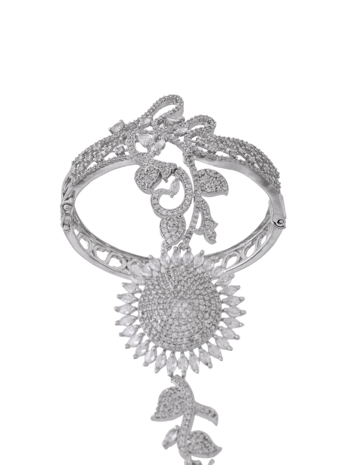 American Diamond Hathphool Bracelet for Women | Bridal Party Wear Bracelet With Ring