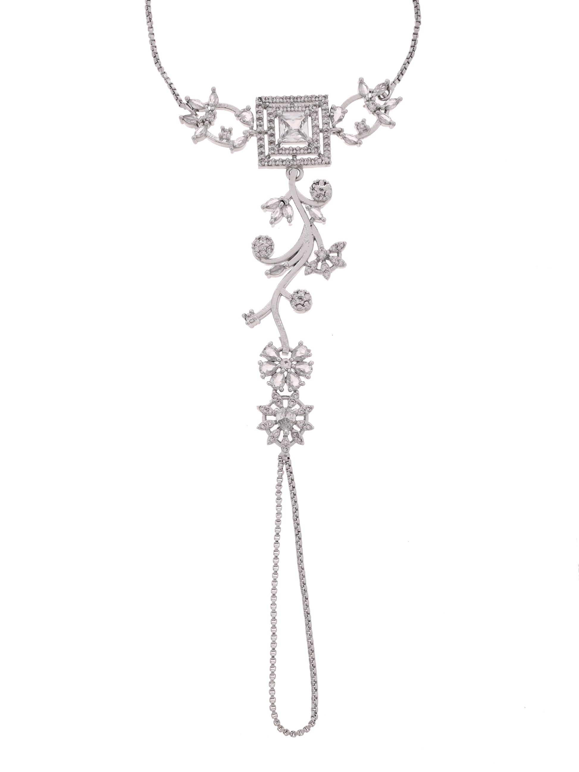 American Diamond Haathphool Bracelet for Women | Adjustable Hand Harness Bracelet