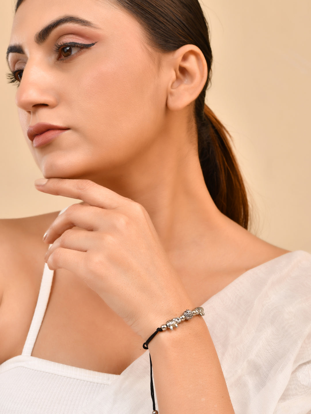 Daily wear Charm Adjustable Black Thread Bracelet | Good Luck Protection Bracelet For Women
