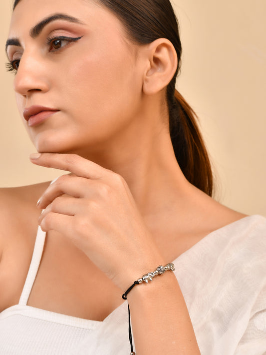 Daily wear Charm Adjustable Black Thread Bracelet | Good Luck Protection Bracelet For Women