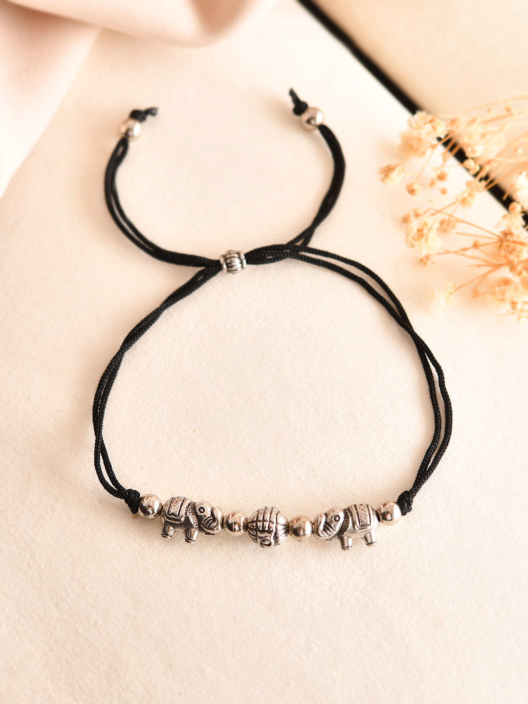 Daily wear Charm Adjustable Black Thread Bracelet | Good Luck Protection Bracelet For Women