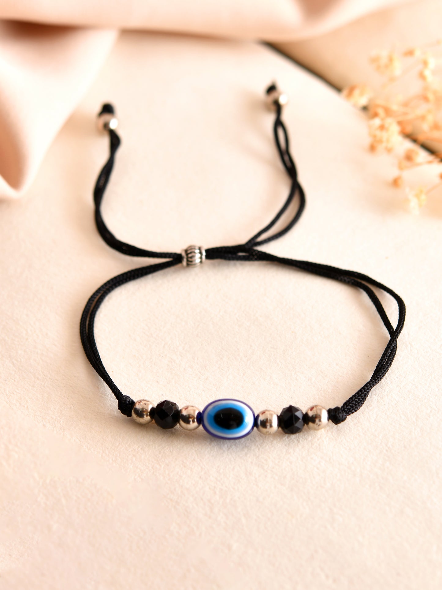 Blue Evil Eye Adjustable Black Thread Bracelet For Women | Protection Bracelet For Women