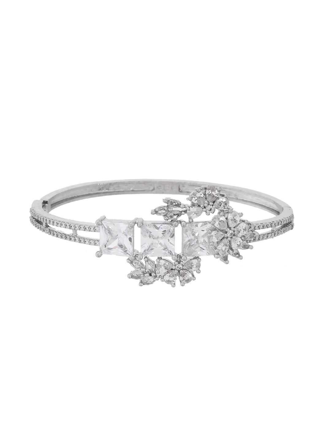 American Diamond Floral Bracelet for Women | CZ Stone Kada | Party Wear Wedding Bracelet
