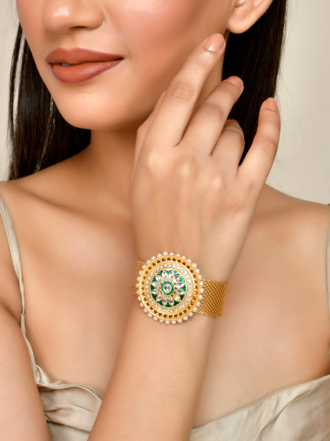 Buy Classic Simple Stylish Kundan Ring Bracelet at Amazon.in
