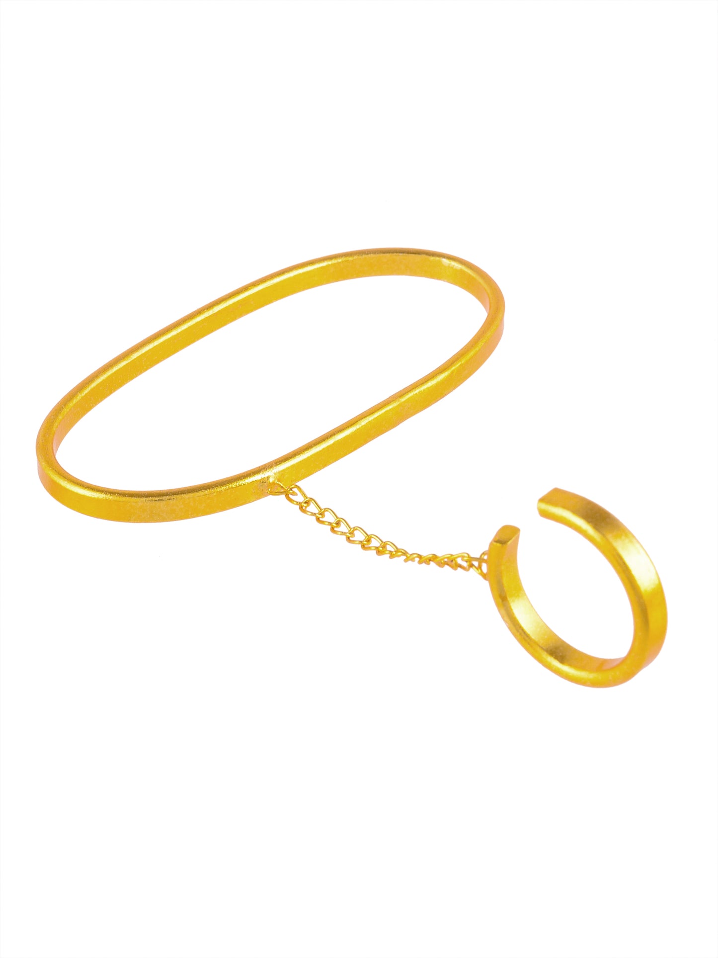 Gold plated palm band with ring