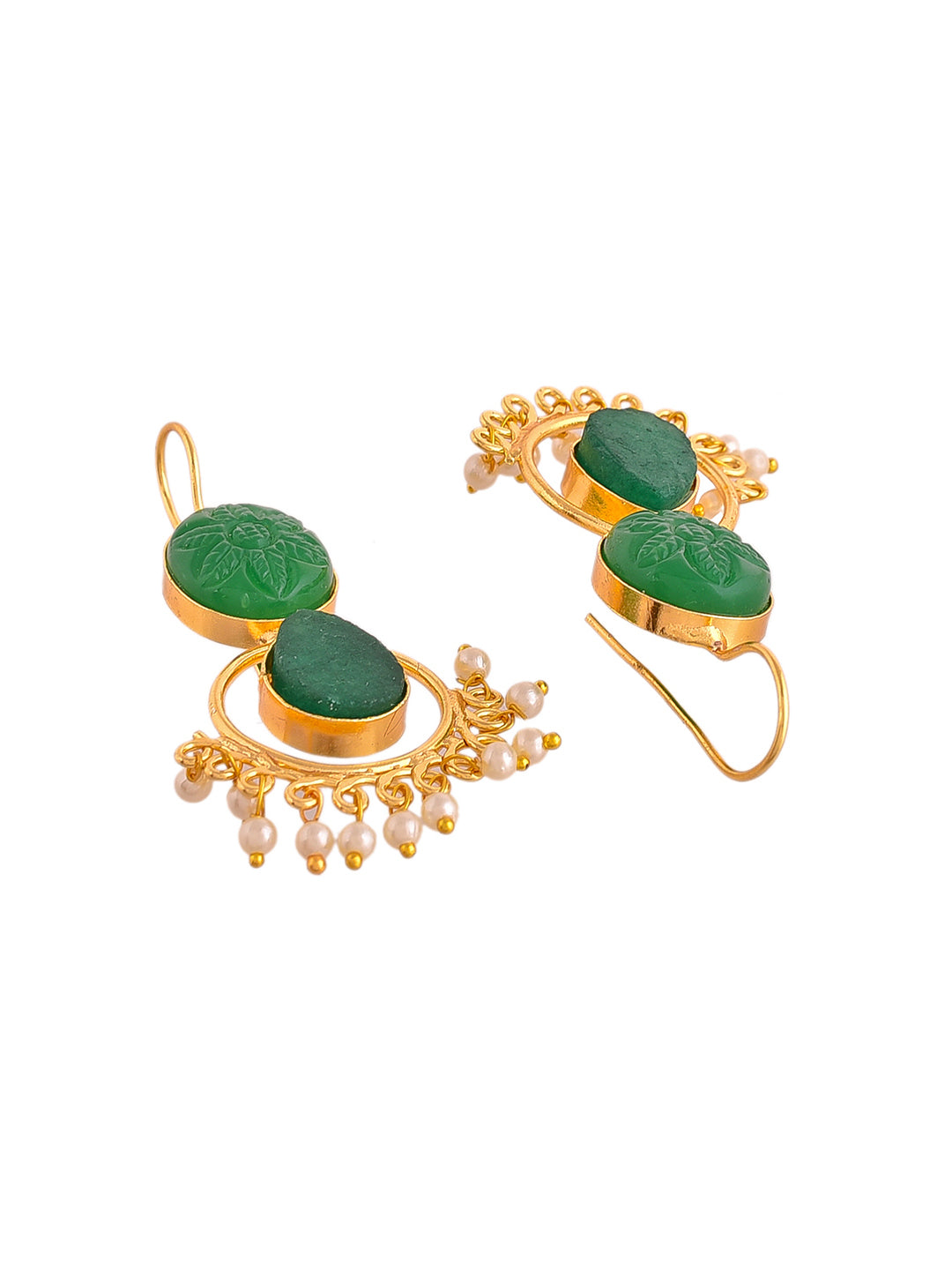 Gold Plated Handcrafted Stone Earrings