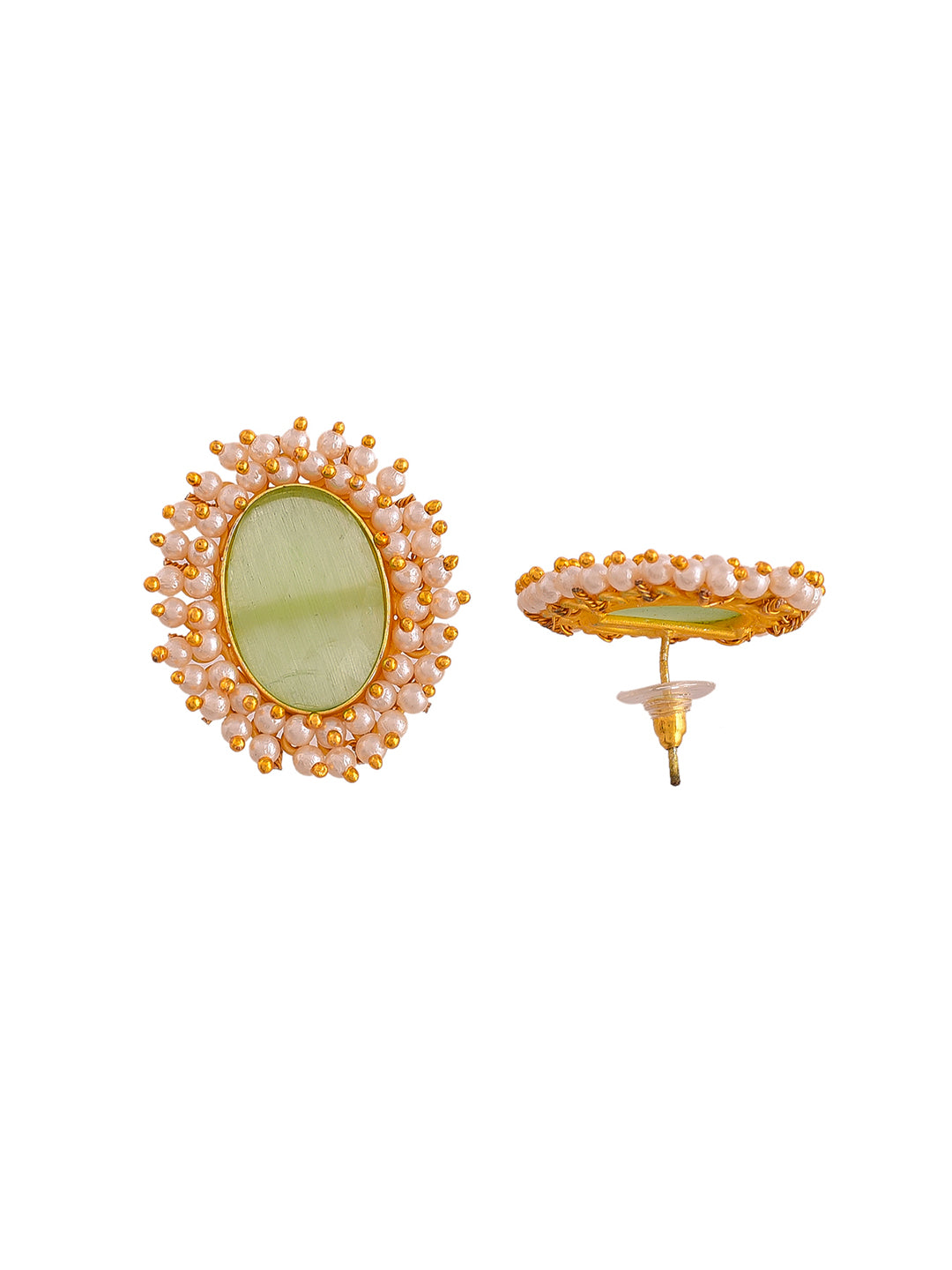 Gold plated pearl stud earring