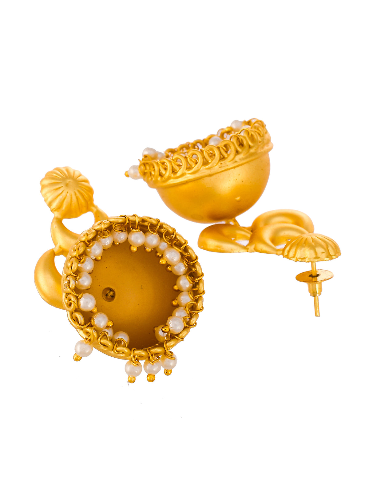 Humka Gold Plated Traditional Floral Jhumka Earrings for Women Online at ...