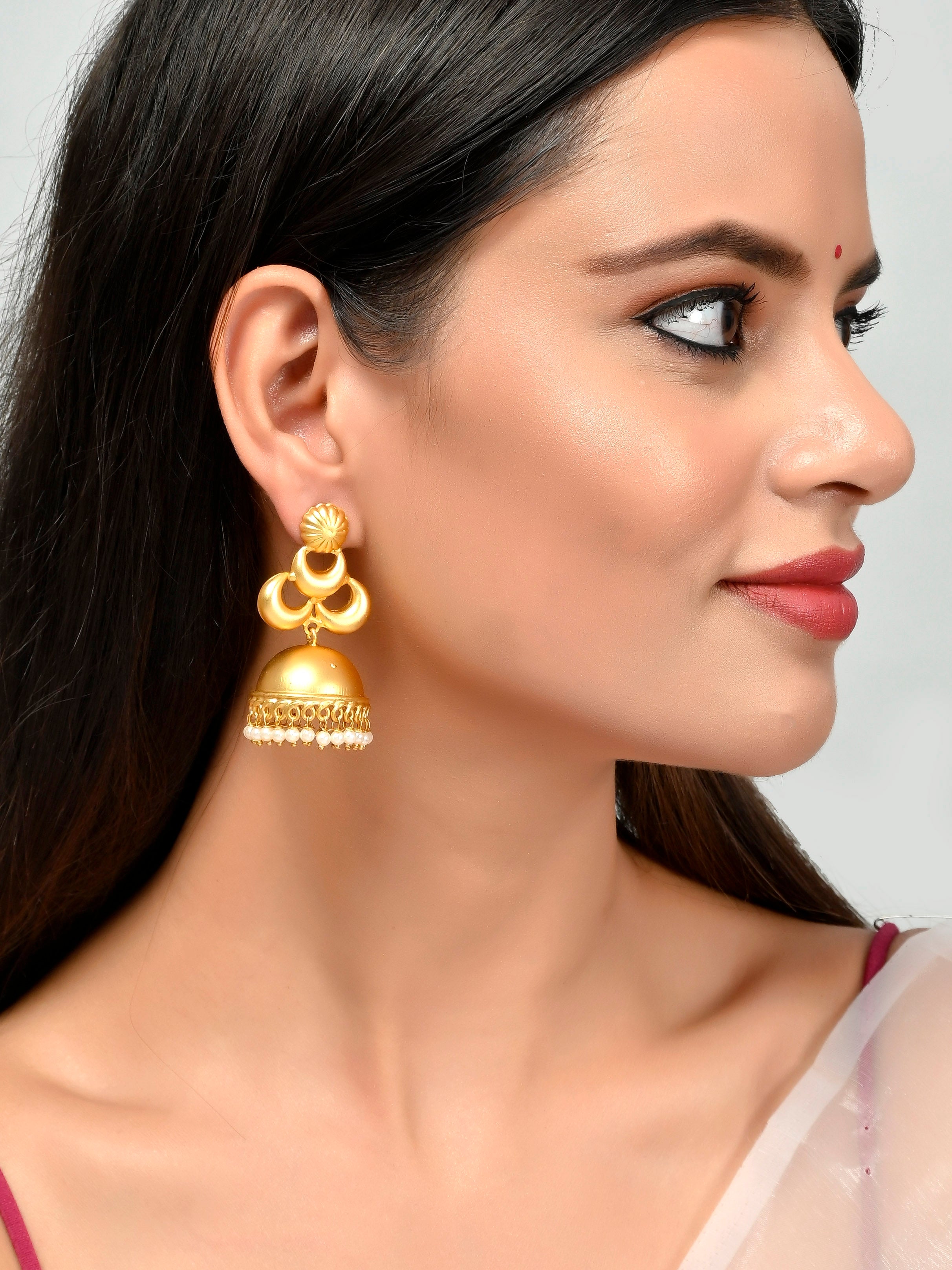 Buy LUCENTARTS JEWELLERY EARRINGS FOR WOMEN GOLD PLATED JHUMKA EARRINGS FOR  GIRLS AND WOMEN Online at Best Prices in India - JioMart.