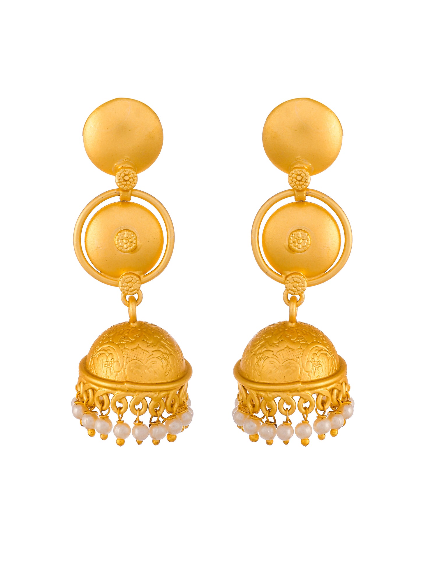 Gold Plated Ethnic Jhumka Earrings