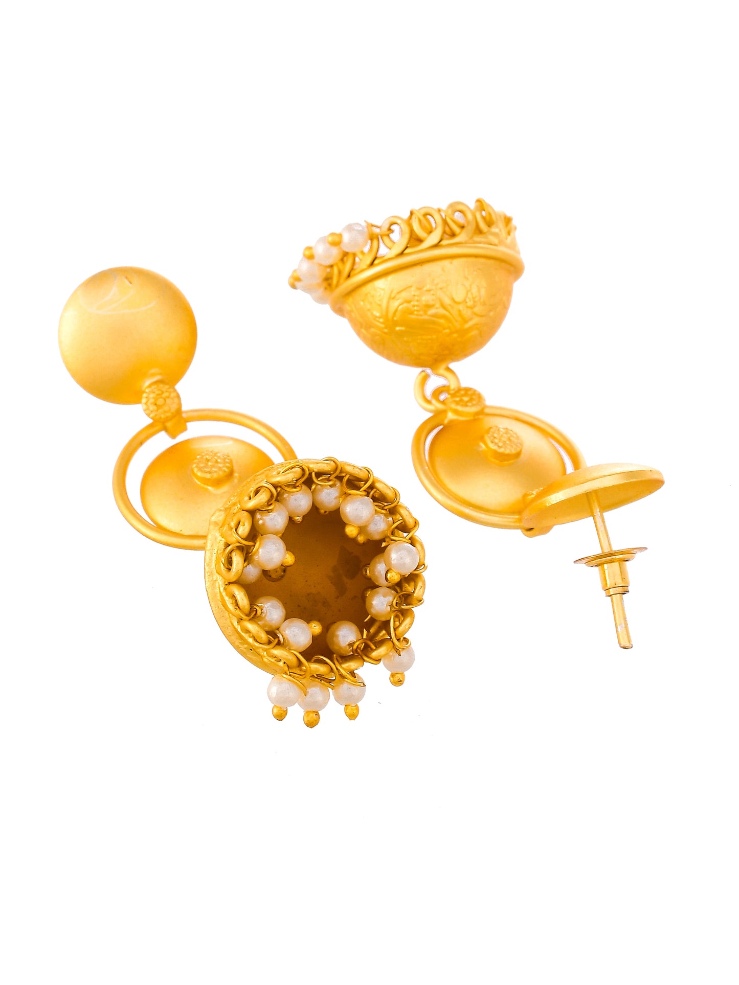 Gold Plated Ethnic Jhumka Earrings