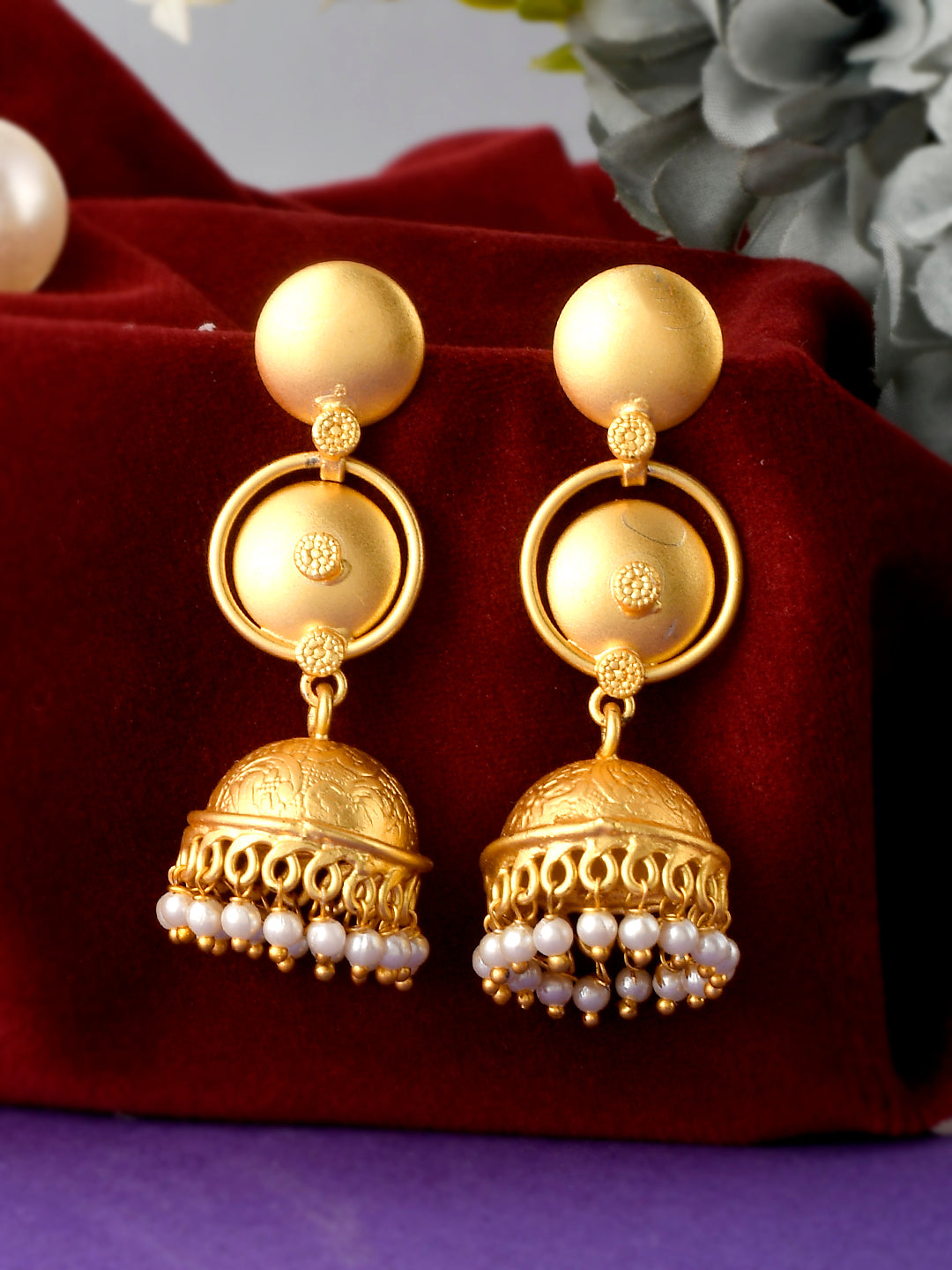 Gold Plated Ethnic Jhumka Earrings for Women Online