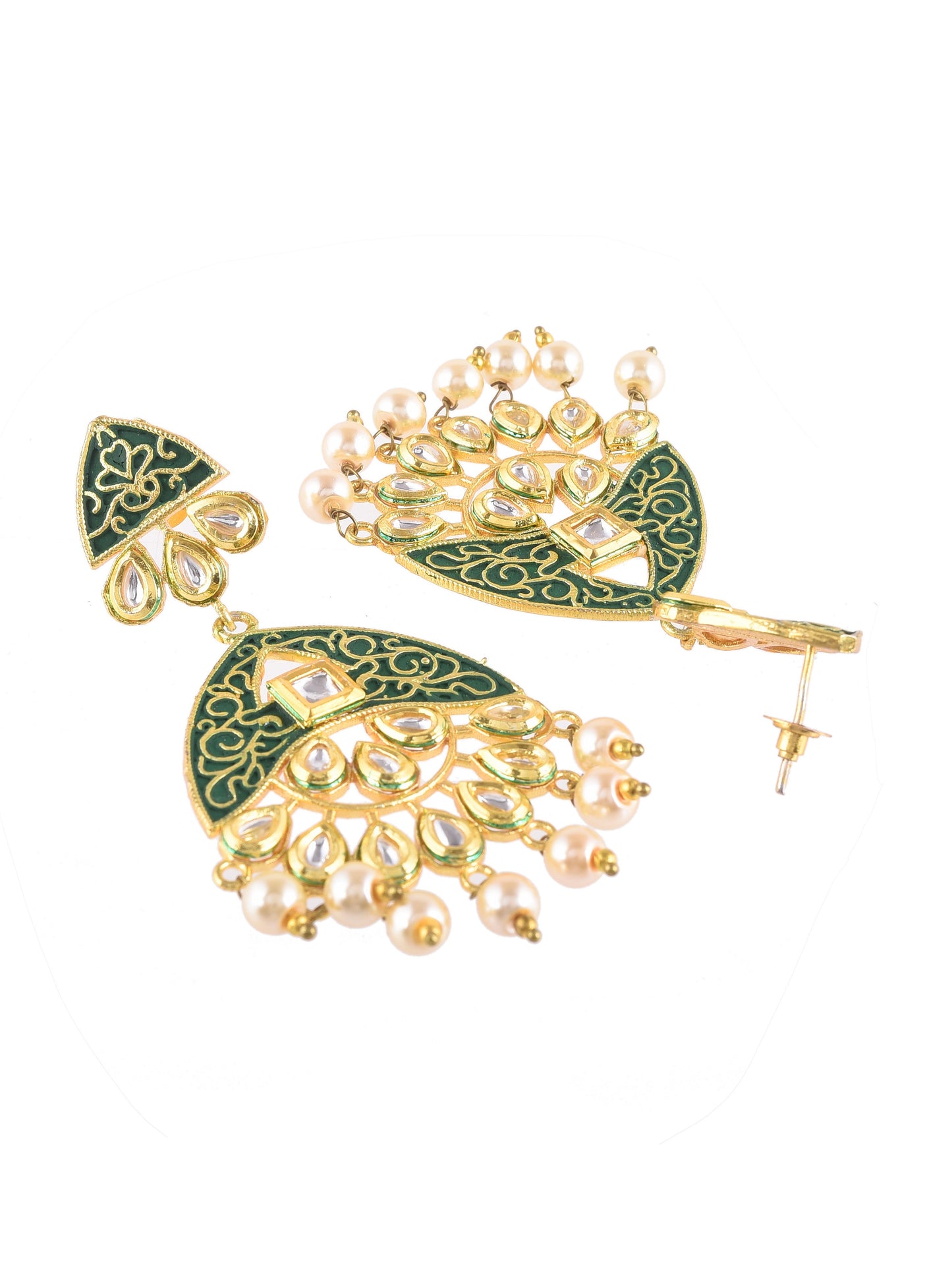 Enamelled Kundan Earrings