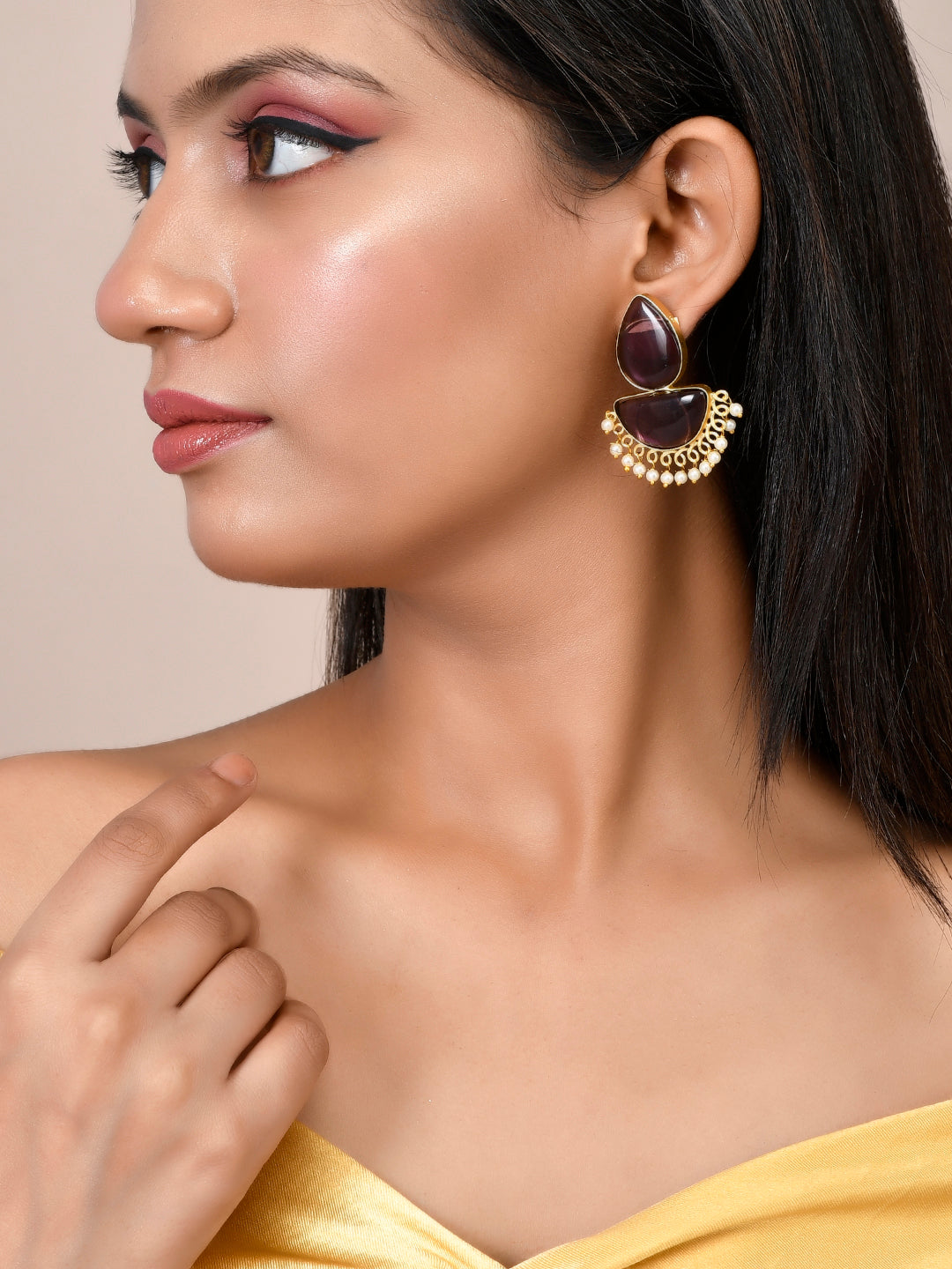 Traditional Pearl Chandbali Earrings
