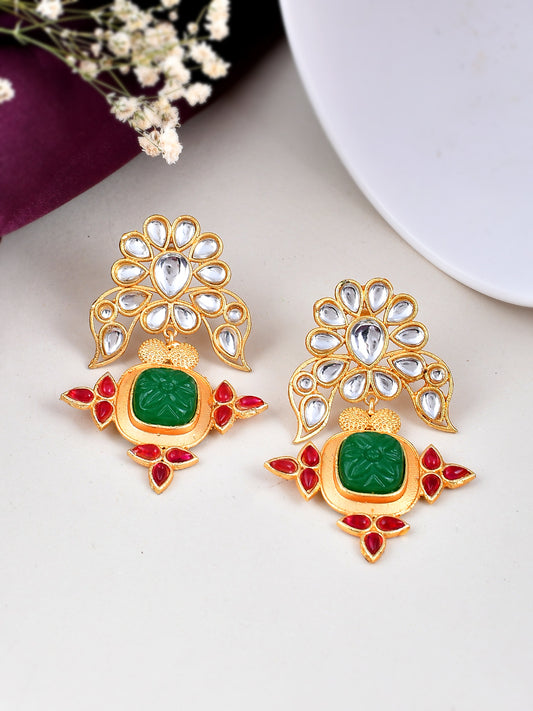 Gold Plated Kundan Earrings  for women
