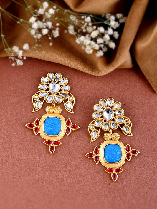 Kundan floral earrings