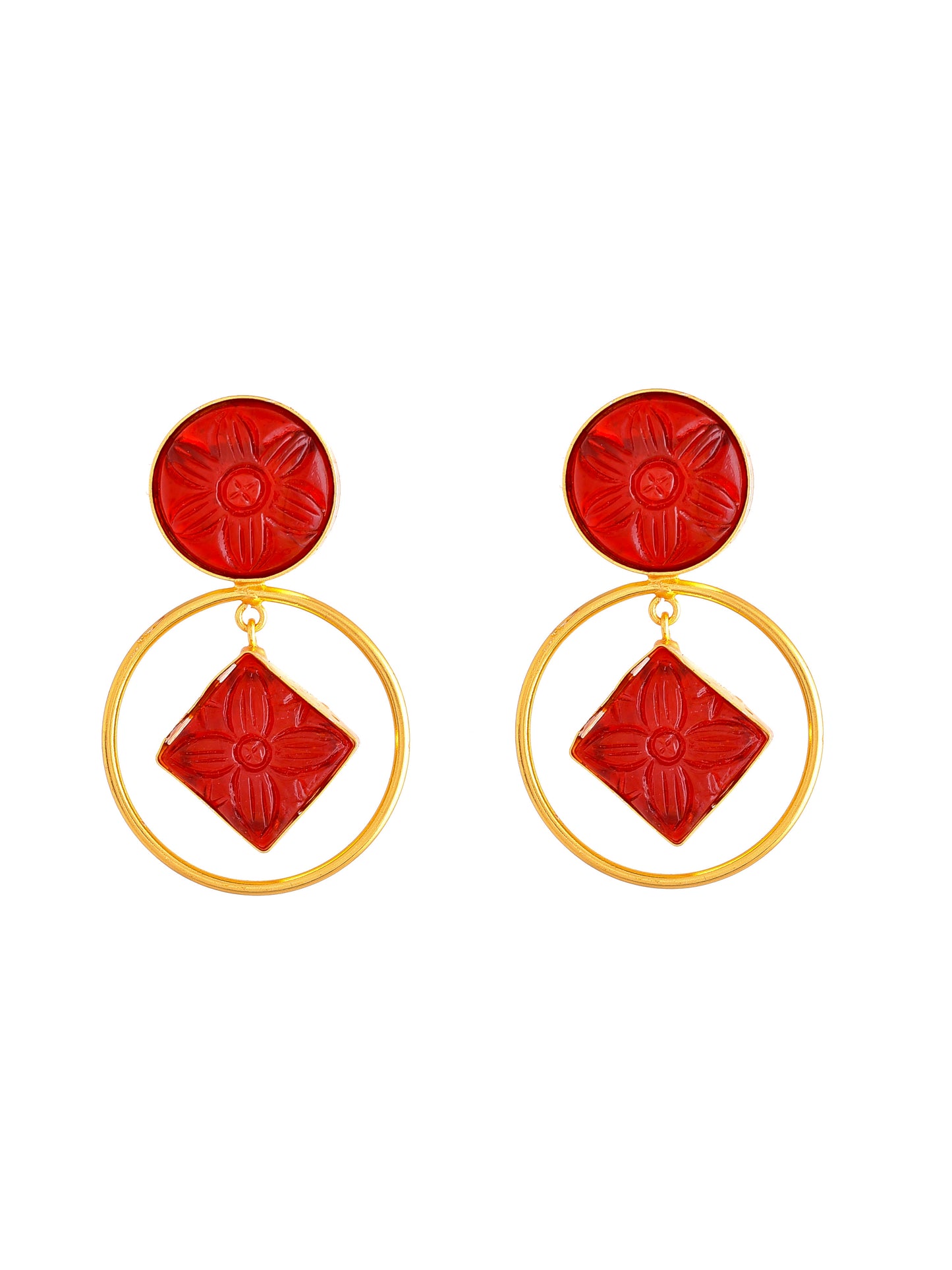 Gold plated drop earring