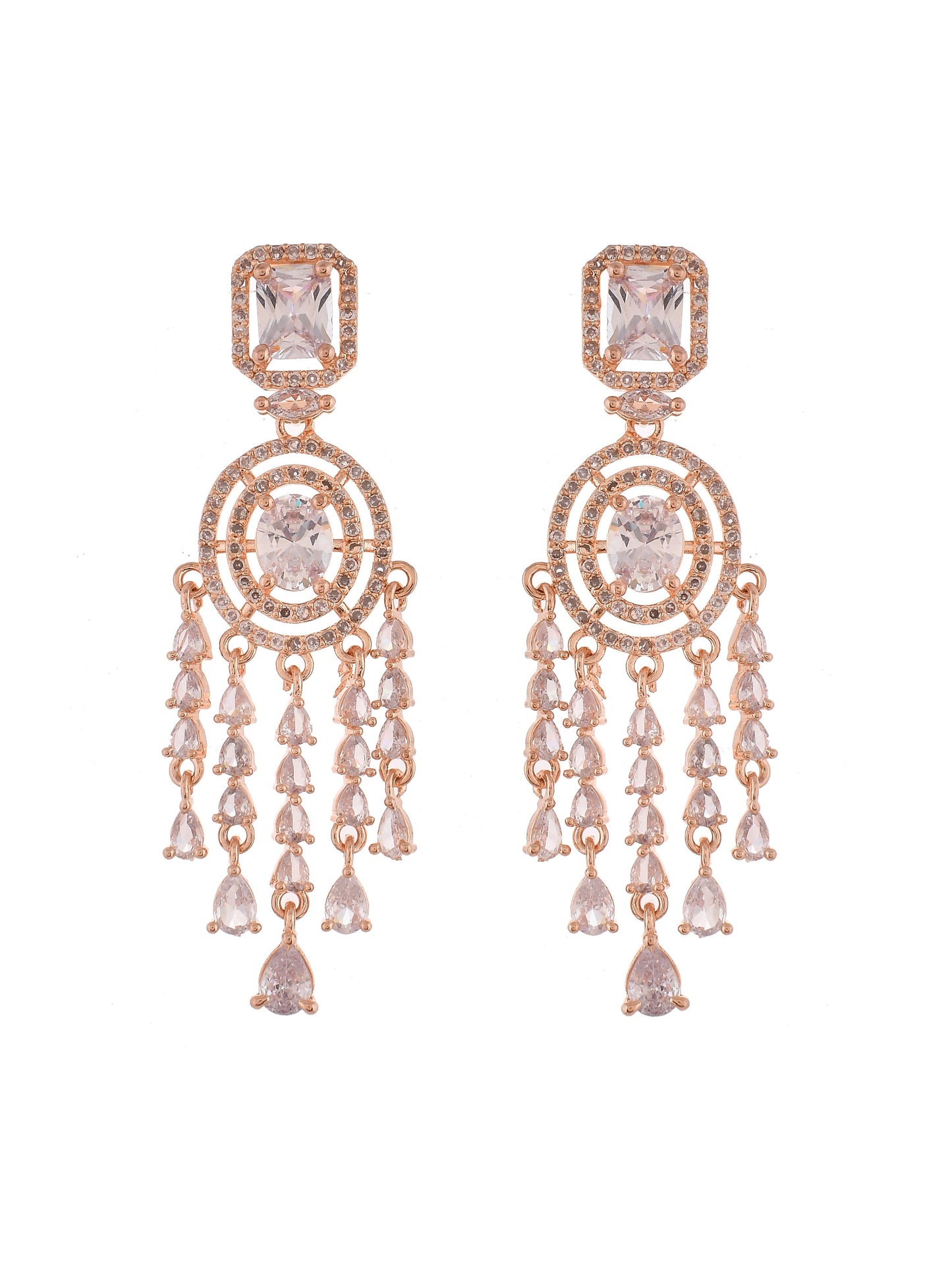 Rose Gold American Diamond Earrings