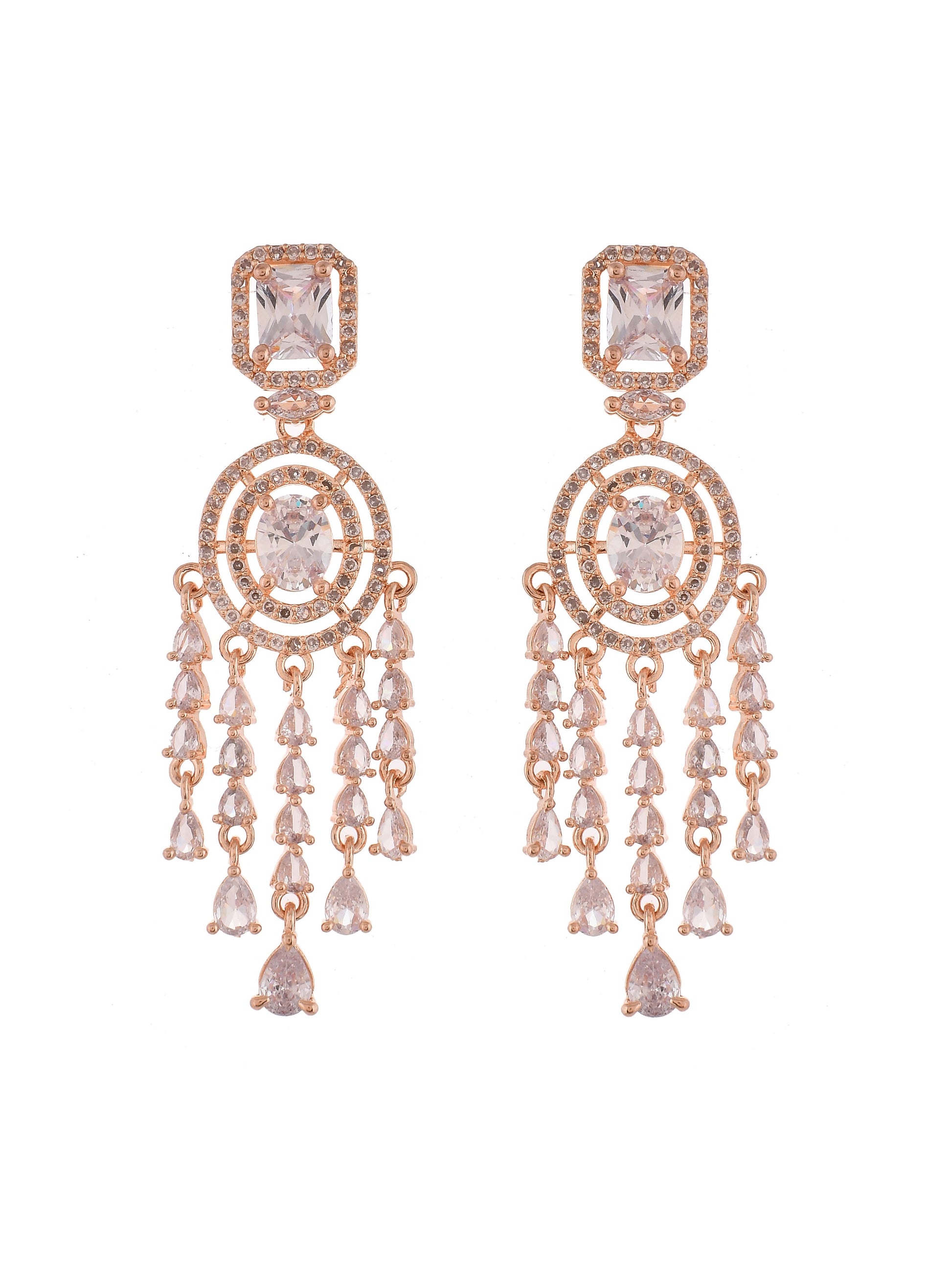 Rose Gold American Diamond Earrings