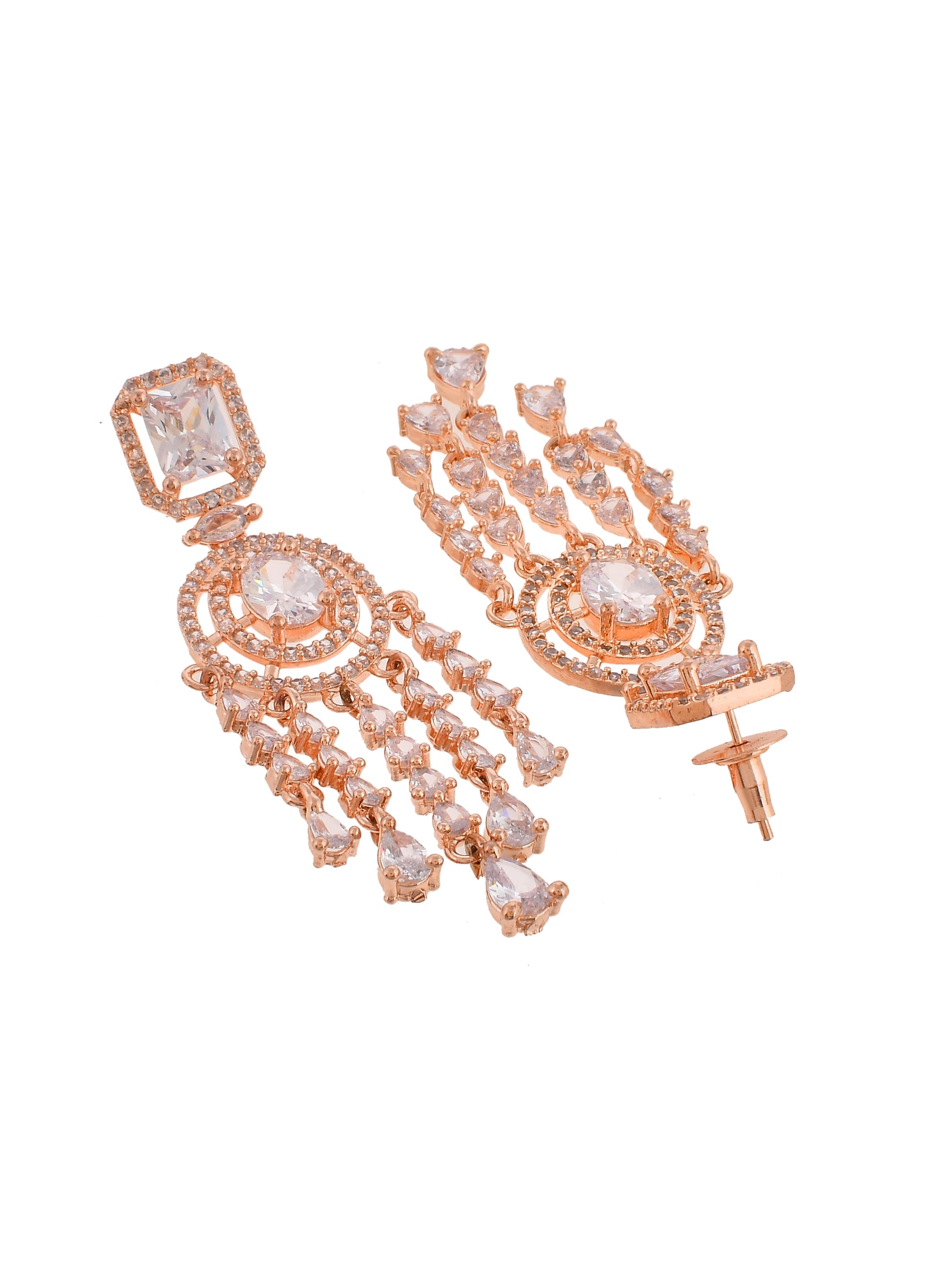 Rose Gold American Diamond Earrings