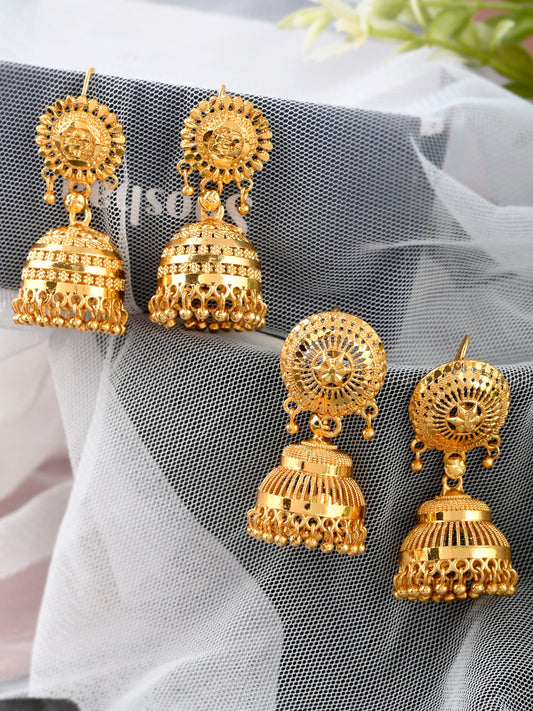 Set of 2 Gold Plated Handcrafted Meenakari Jhumka Earrings for Women Online