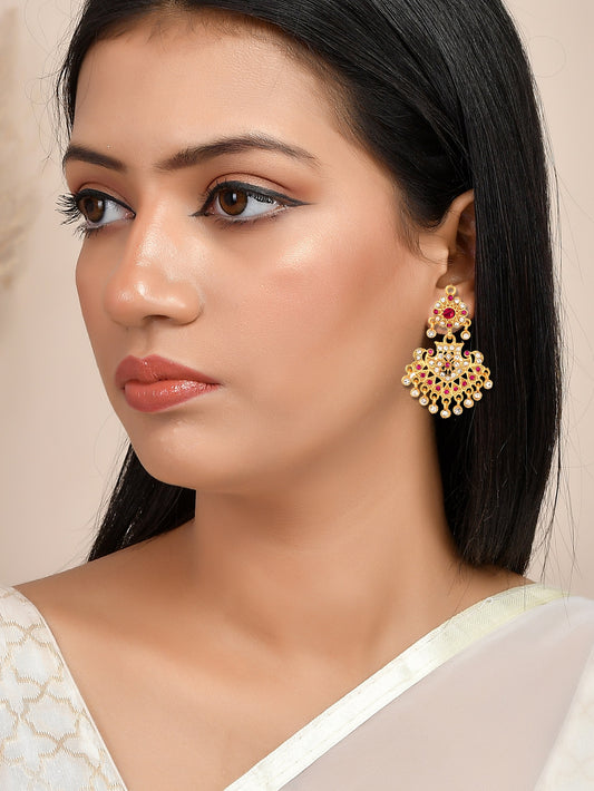Stunning Gold-tone Chandelier Earrings