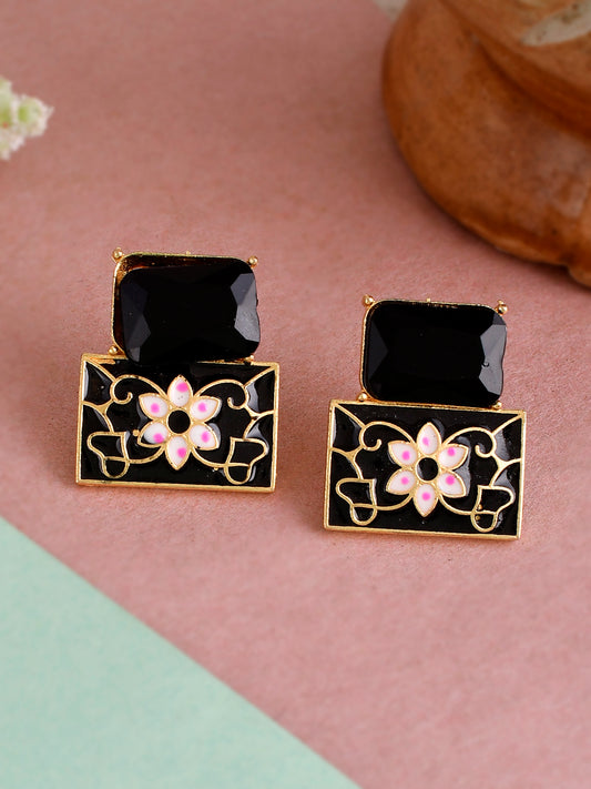 Square Meenakari Stud Earrings for Women Online