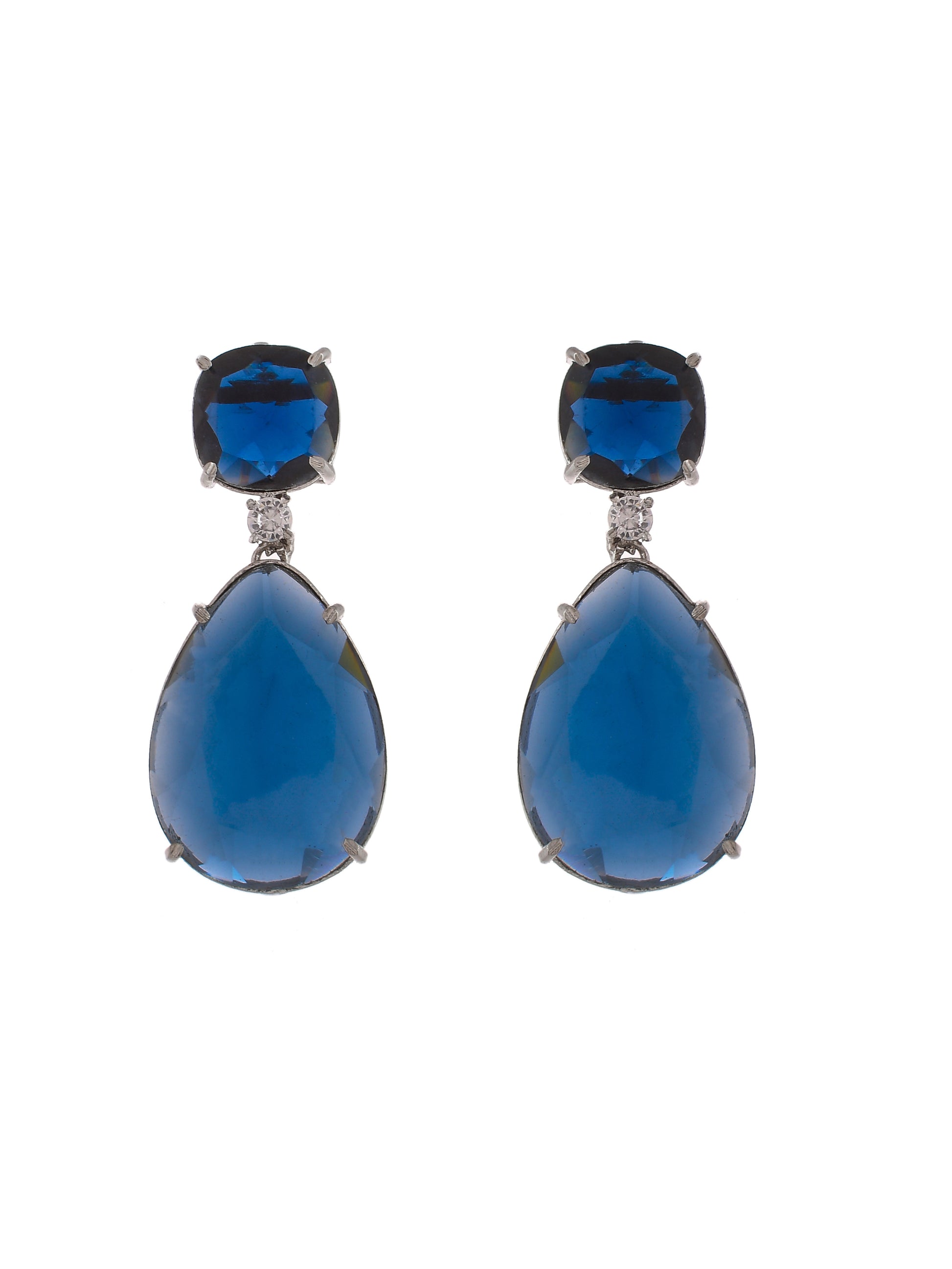 Faux Blue Topaz Teardop Earrings for women