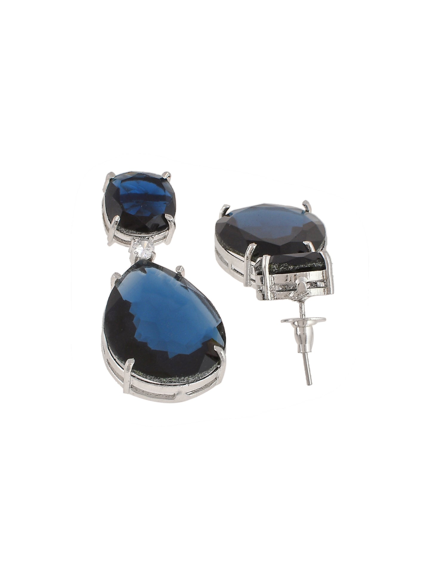 Faux Blue Topaz Teardop Earrings for women
