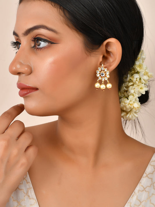Traditional Pearl Kundan Earrings