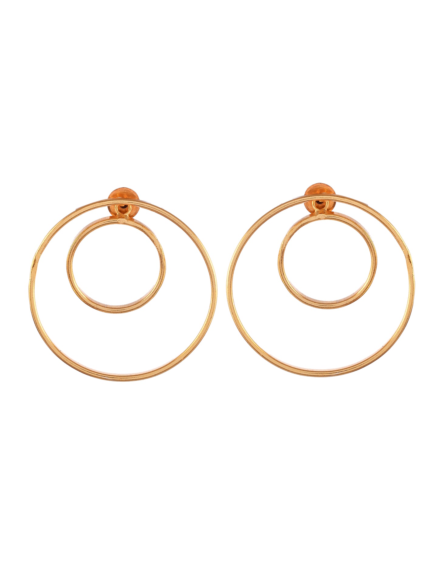 Gold Plated Double circle Earrings