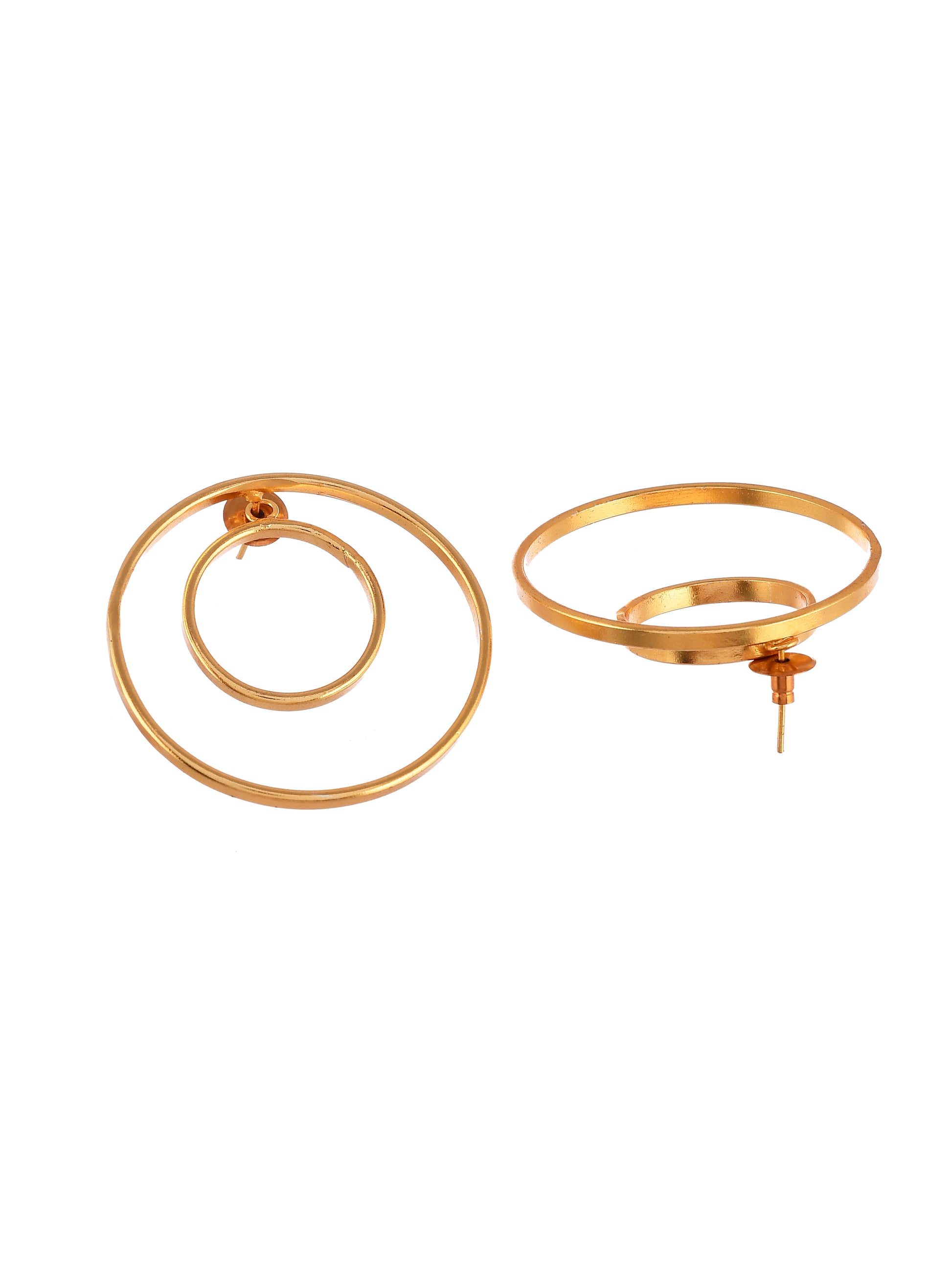 Gold Plated Double circle Earrings