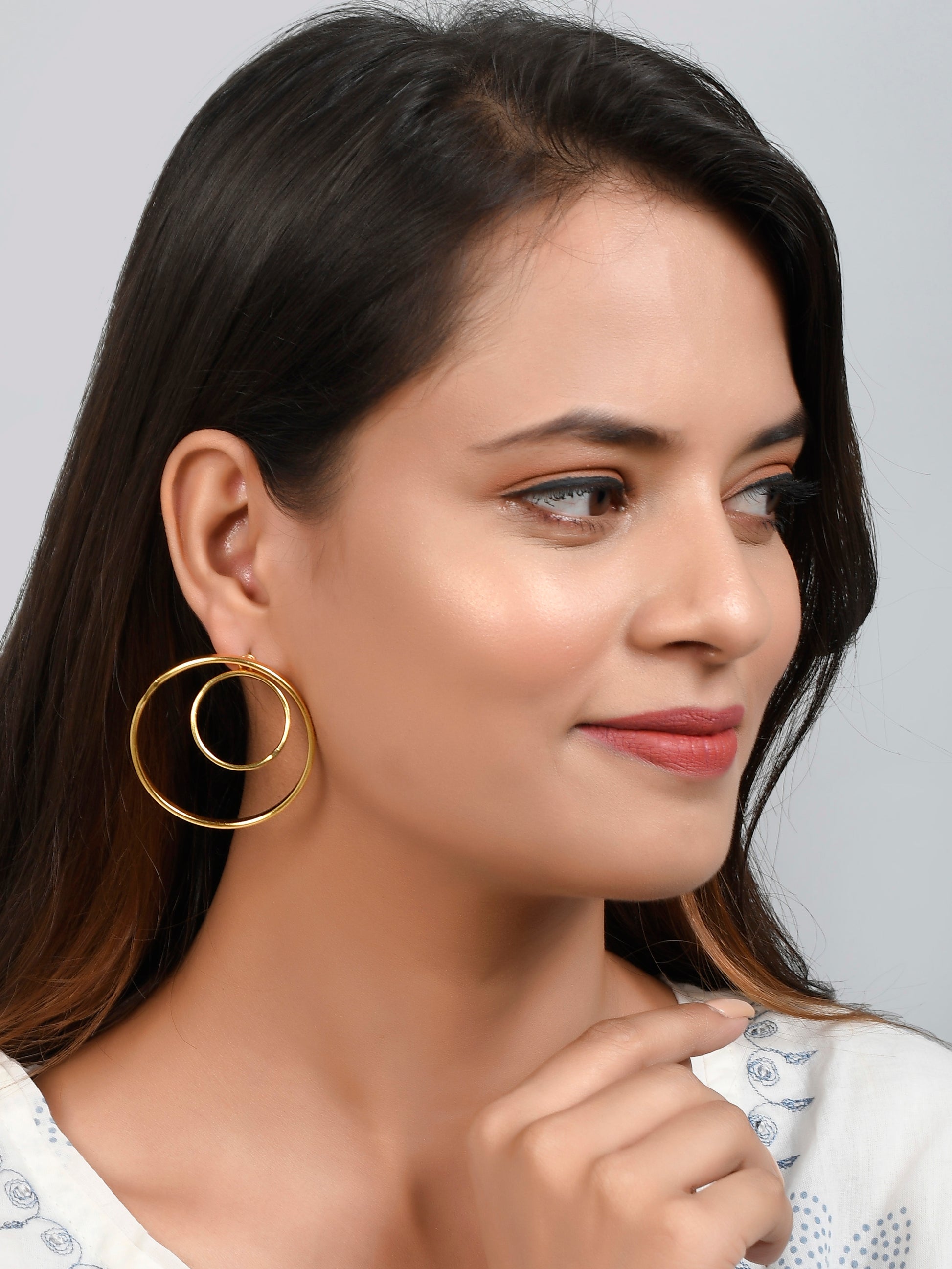 Gold Plated Gold Plated Double circle EarringsDouble circle Earrings