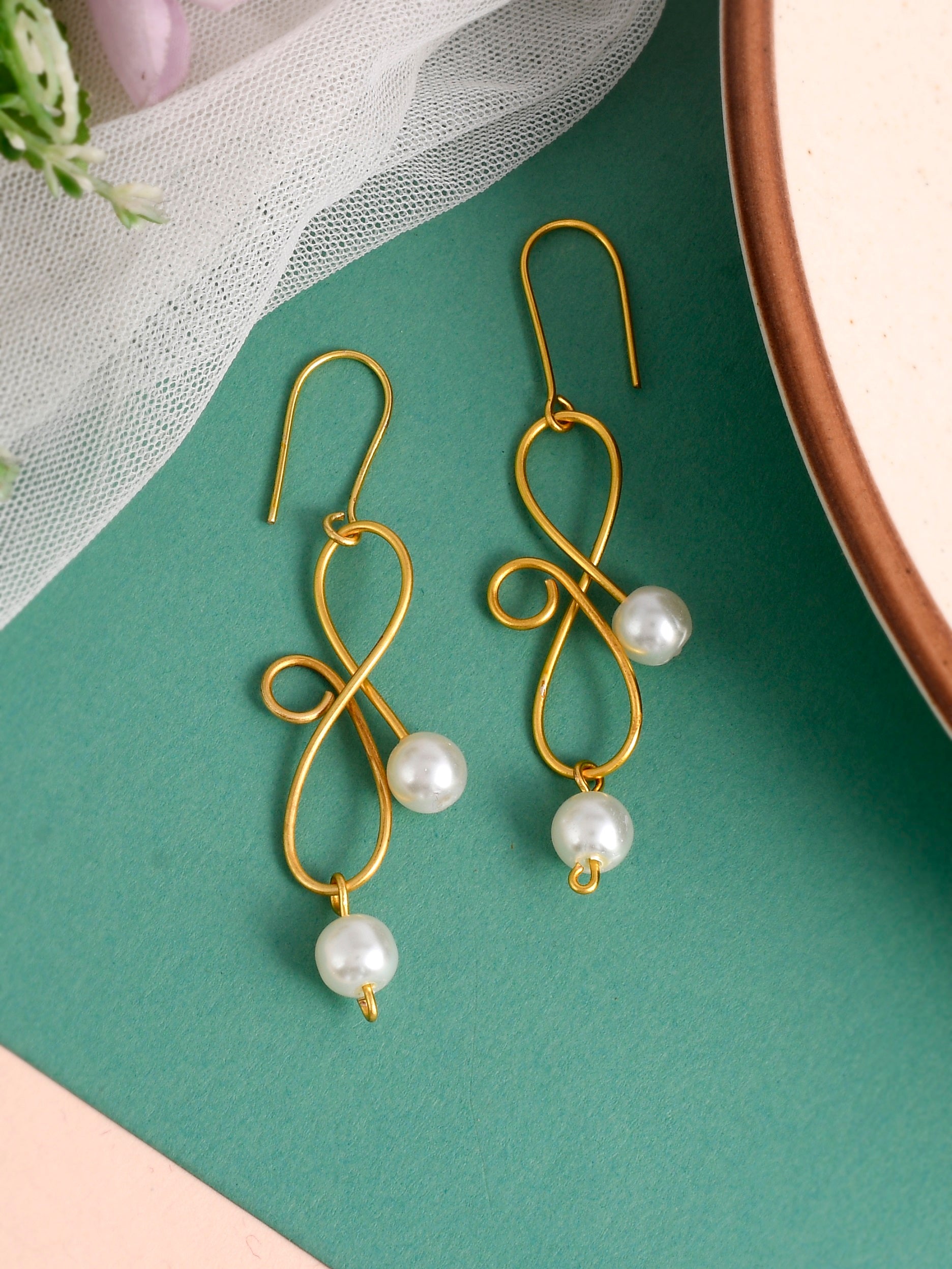 Gold Plated Pearl Drop earrings