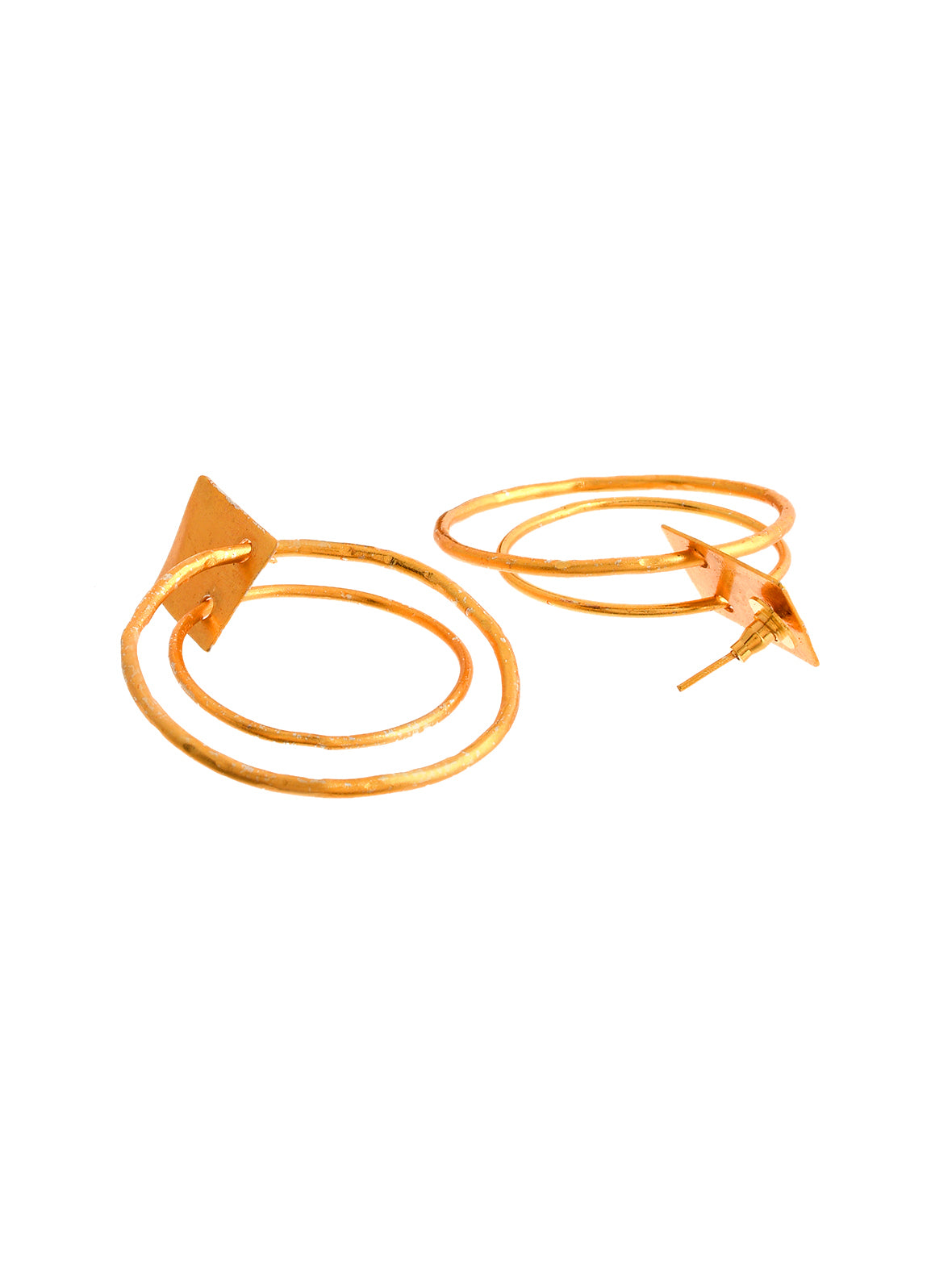 Gold Plated Circular Western Hoop Earrings