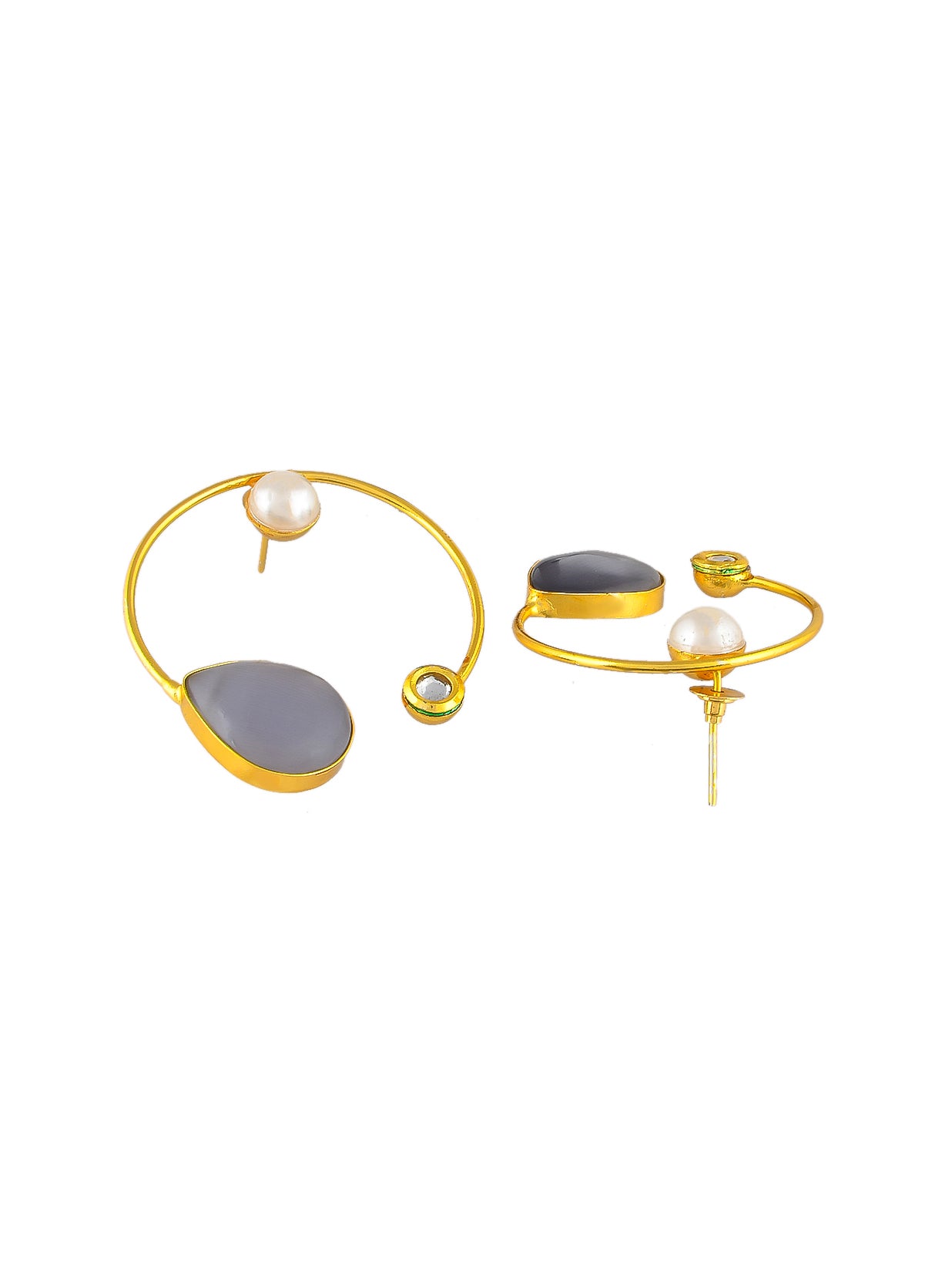 Gold Plated Circular Drop Earrings for women