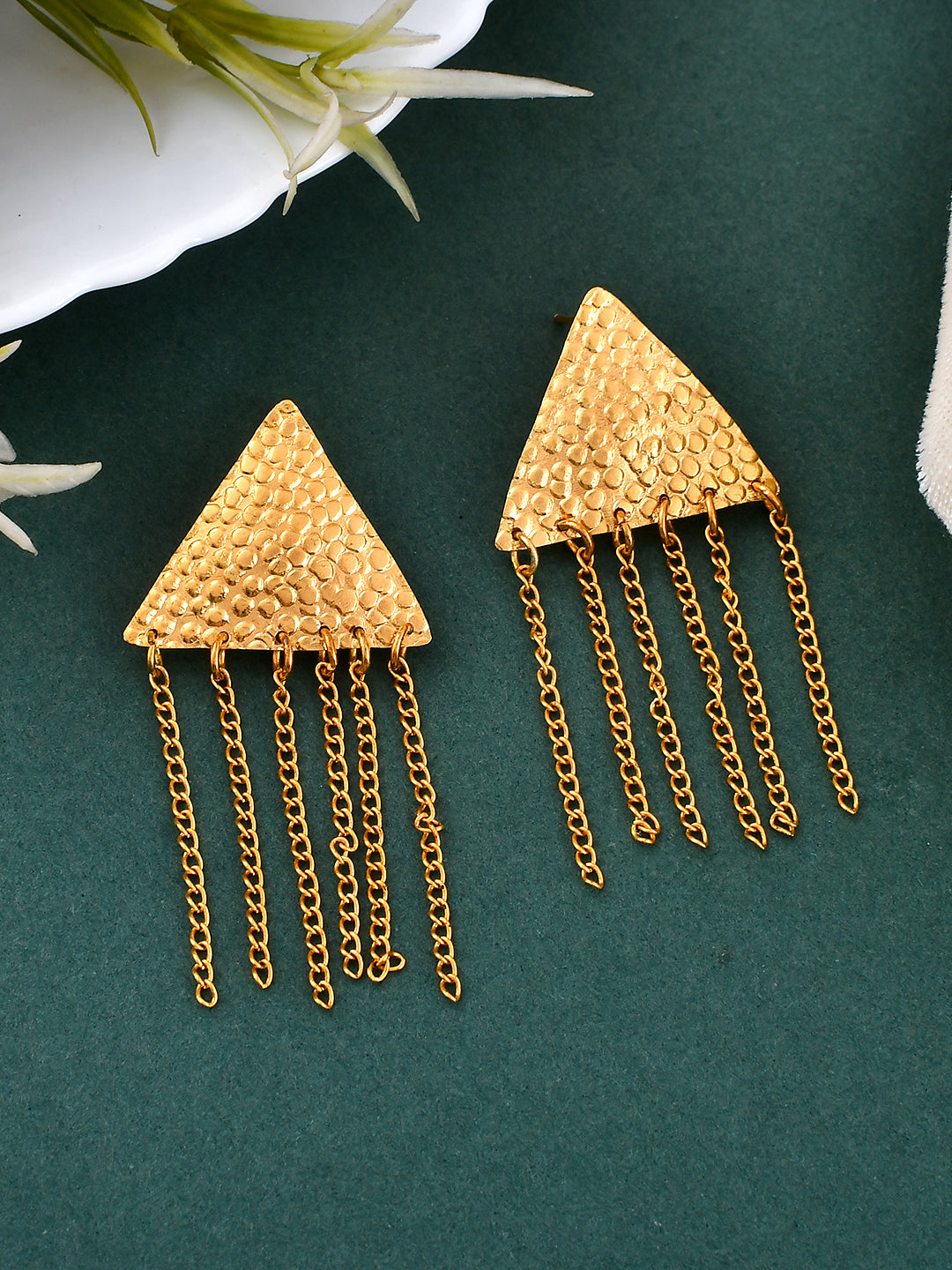 Textured Chain Drop earrings