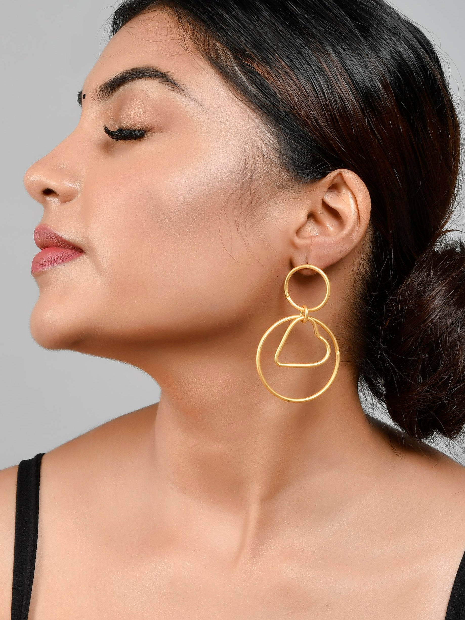 Gold Plated Heart Hoop Earrings