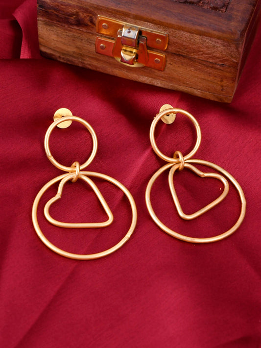 Gold Plated Heart Hoop Earrings for Women Online