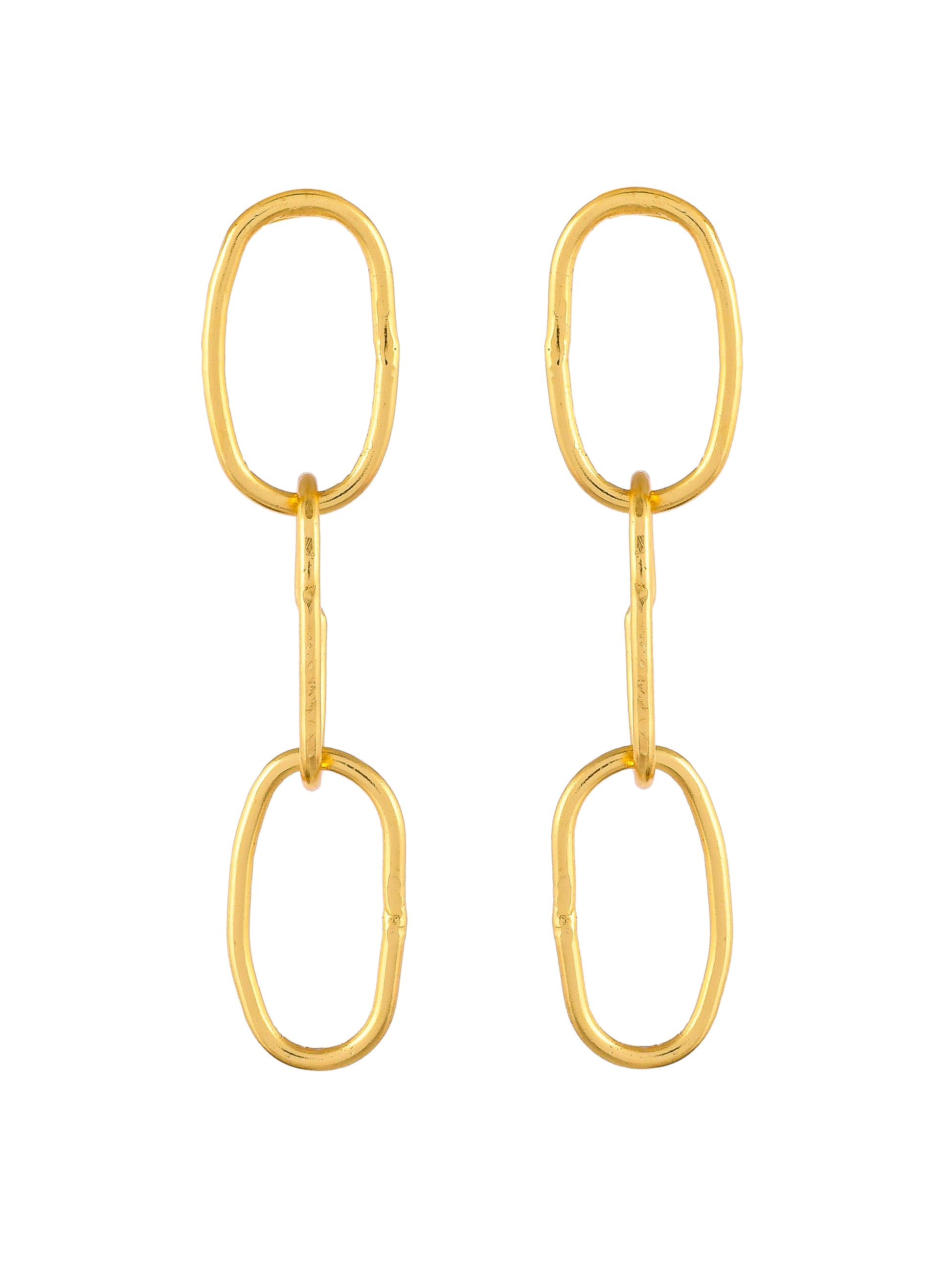 Gold Plated Linked Chain Earrings