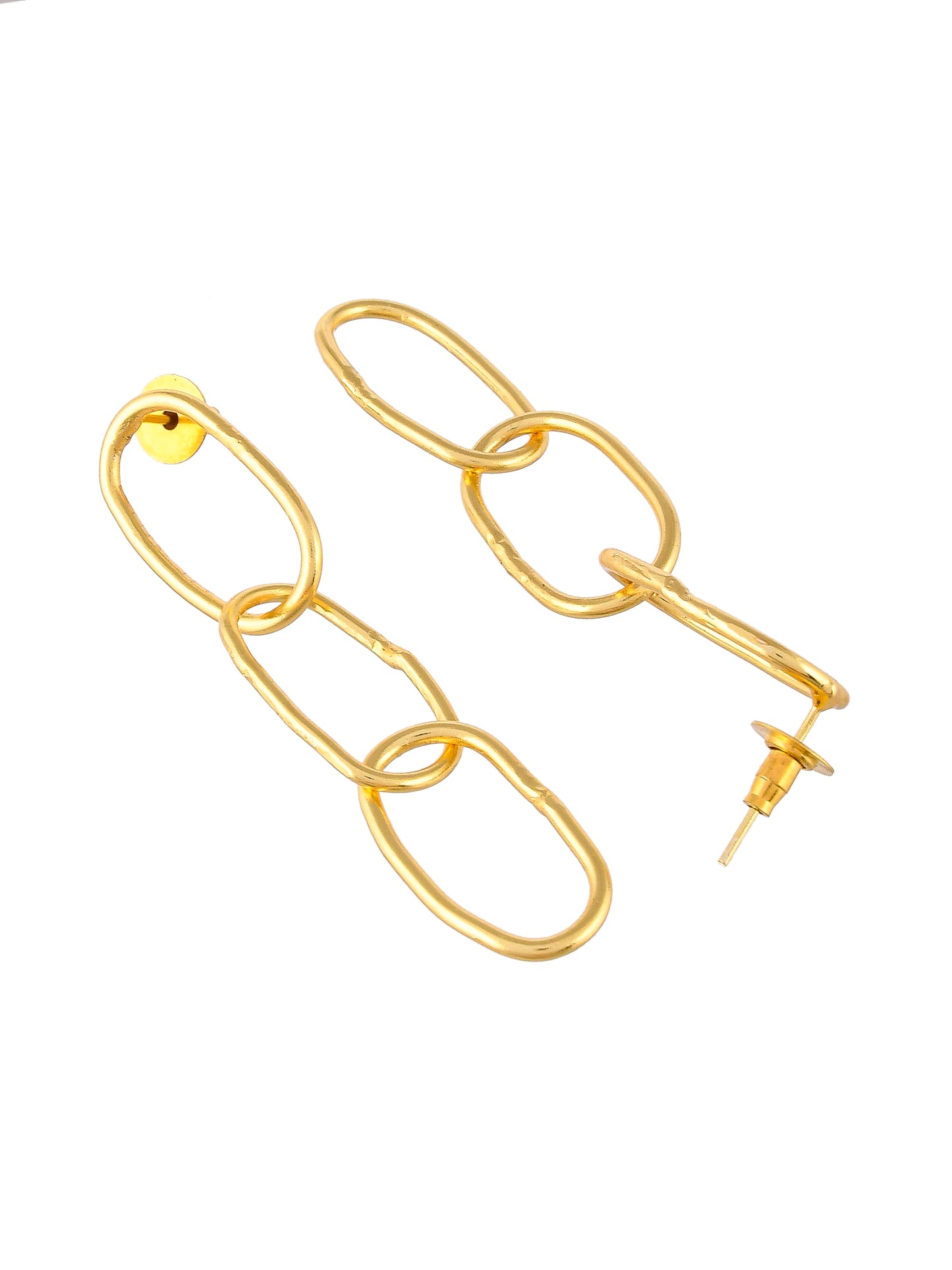 Gold Plated Linked Chain Earrings