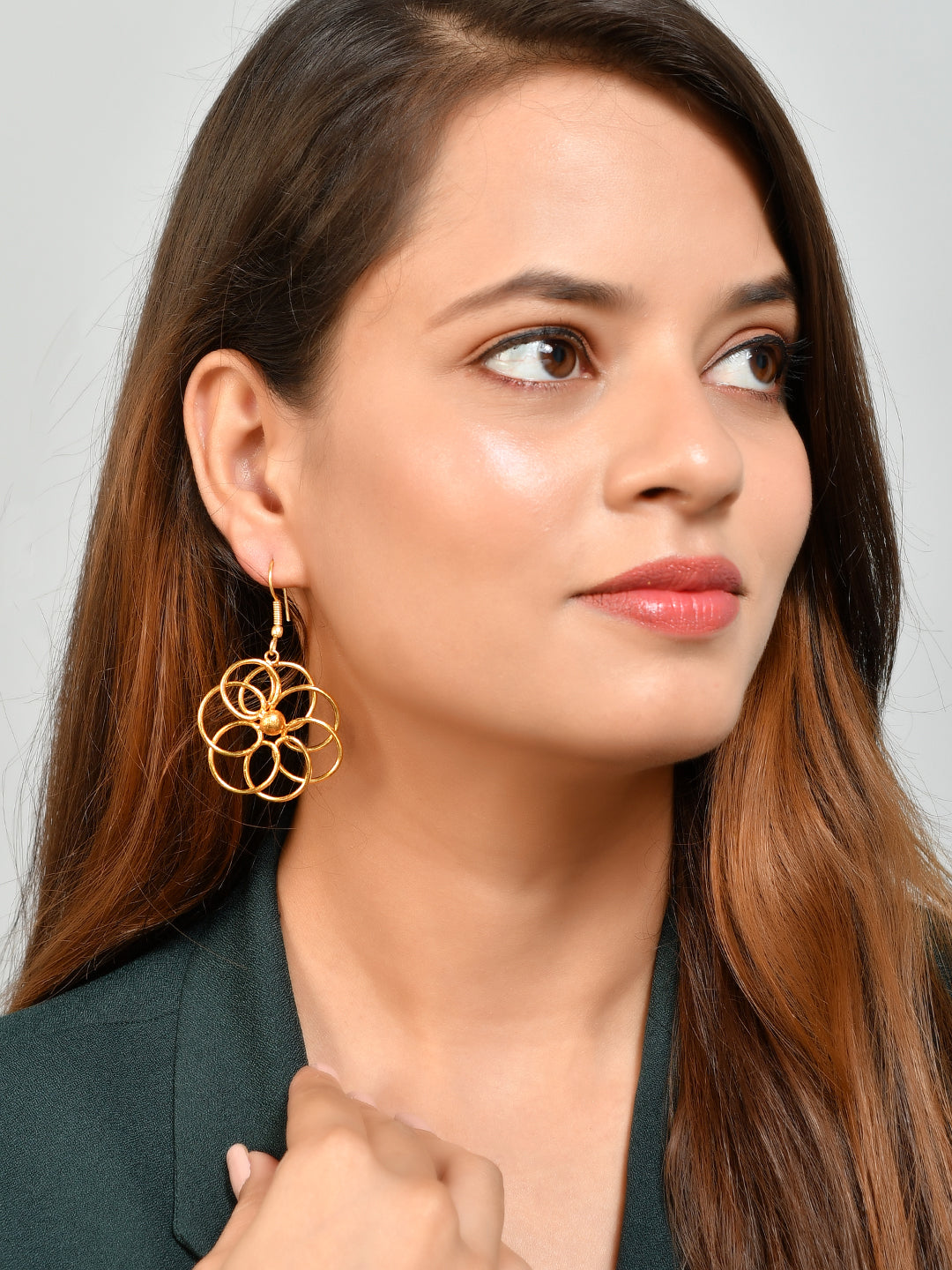 Gold Plated Spiral Infinty Earrings