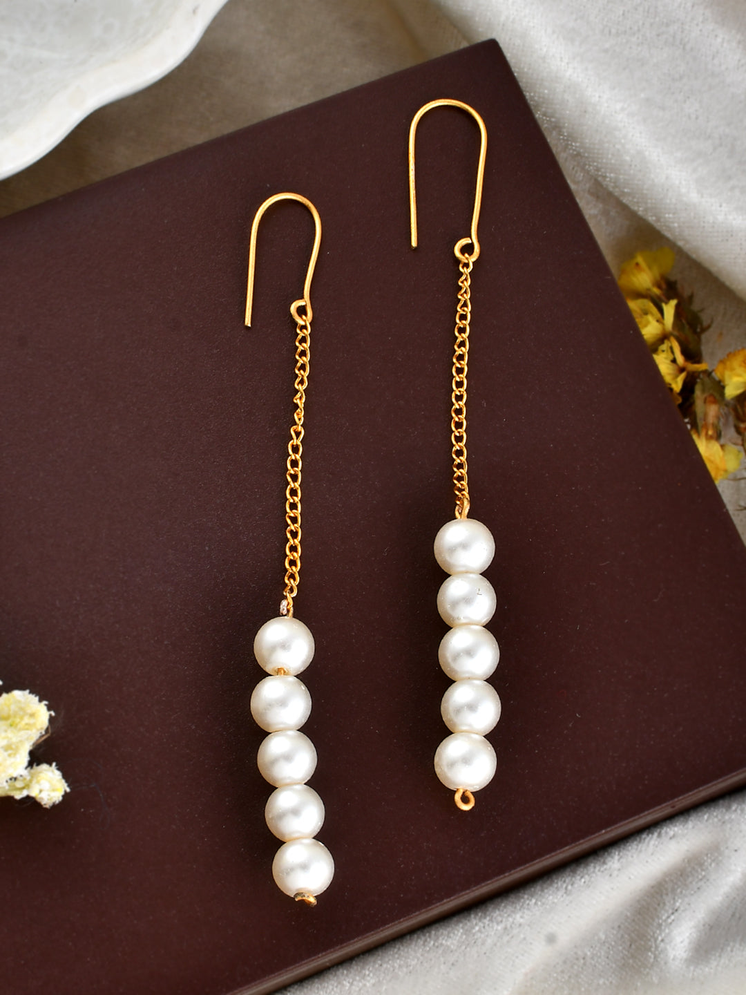 Western Long Pearl Chain Earrings for women