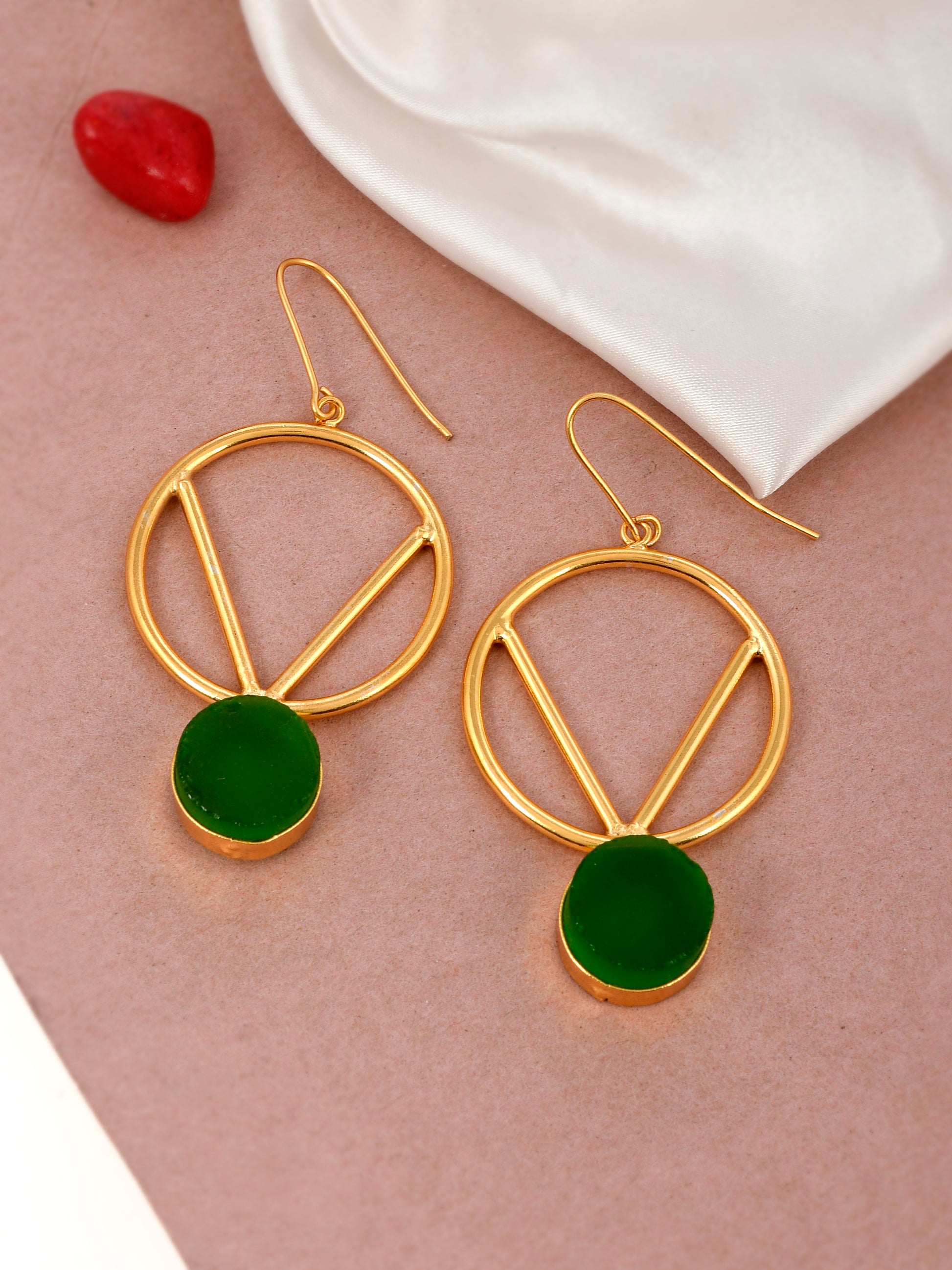 Gold Plated Circular Western Drop Dangle Earrings for Women Online