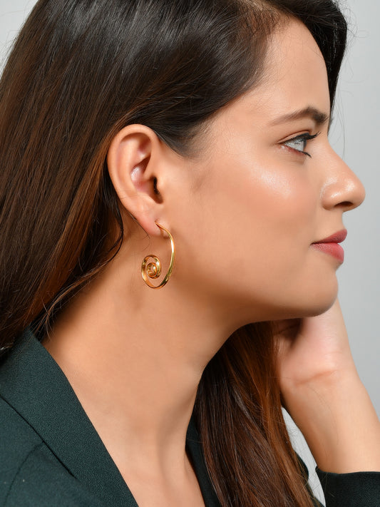 Gold Plated Spiral Heiko Earrings for Women Online